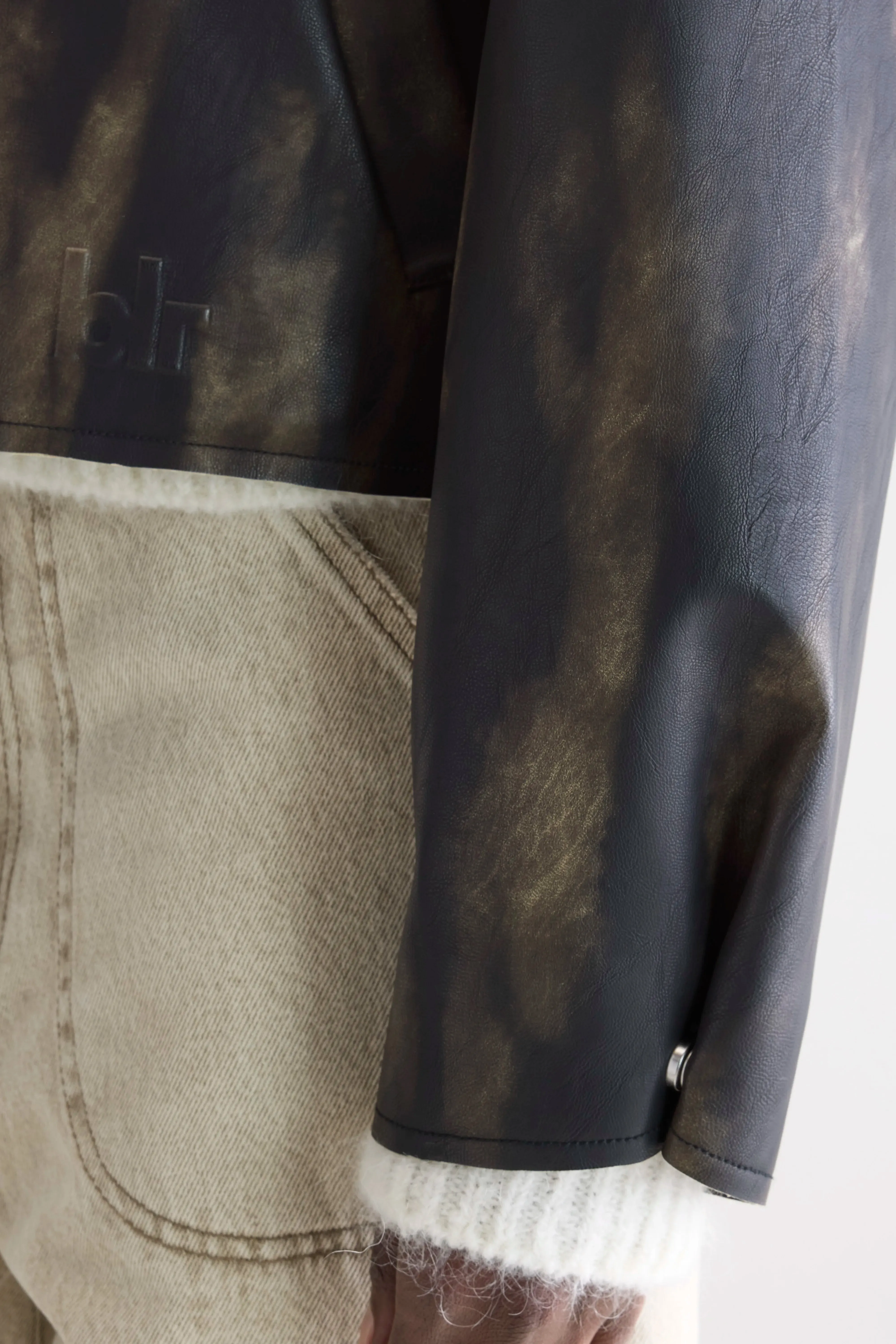 Effortless Style Harred faux-leather jacket (252 / W / BLACK SAND)