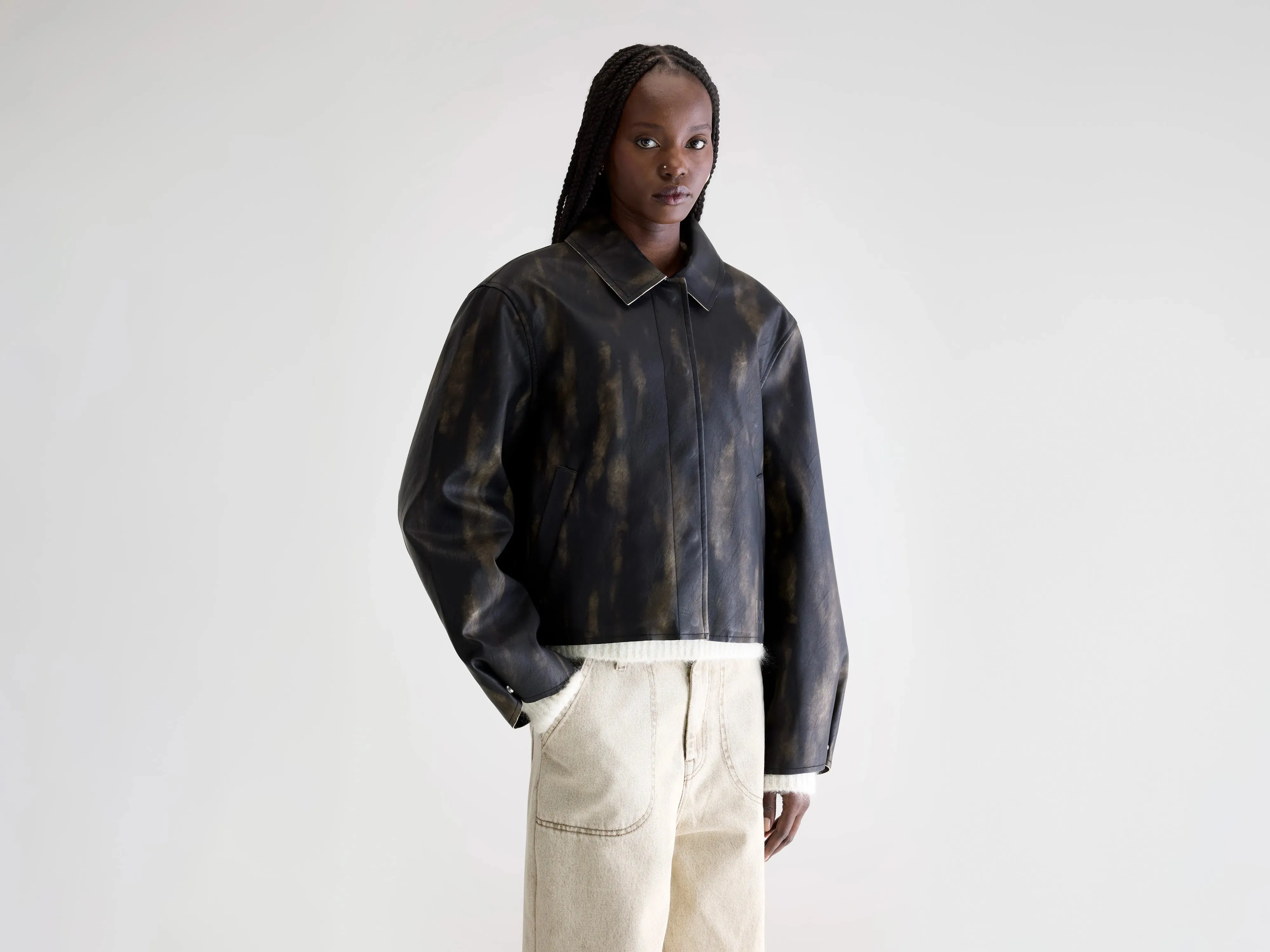 Mild Day Outfit Harred faux-leather jacket (252 / W / BLACK SAND)