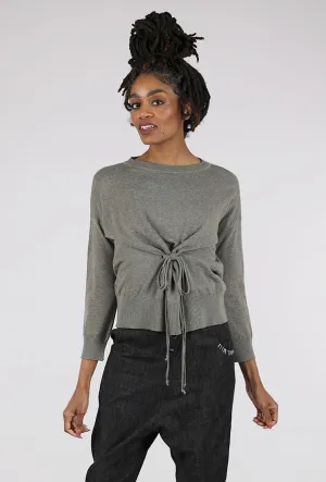 Smart winter sweater Tie Front Sweater, Taupe