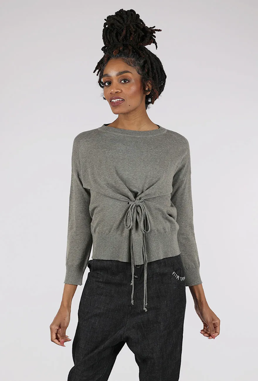 Smart winter sweater Tie Front Sweater, Taupe