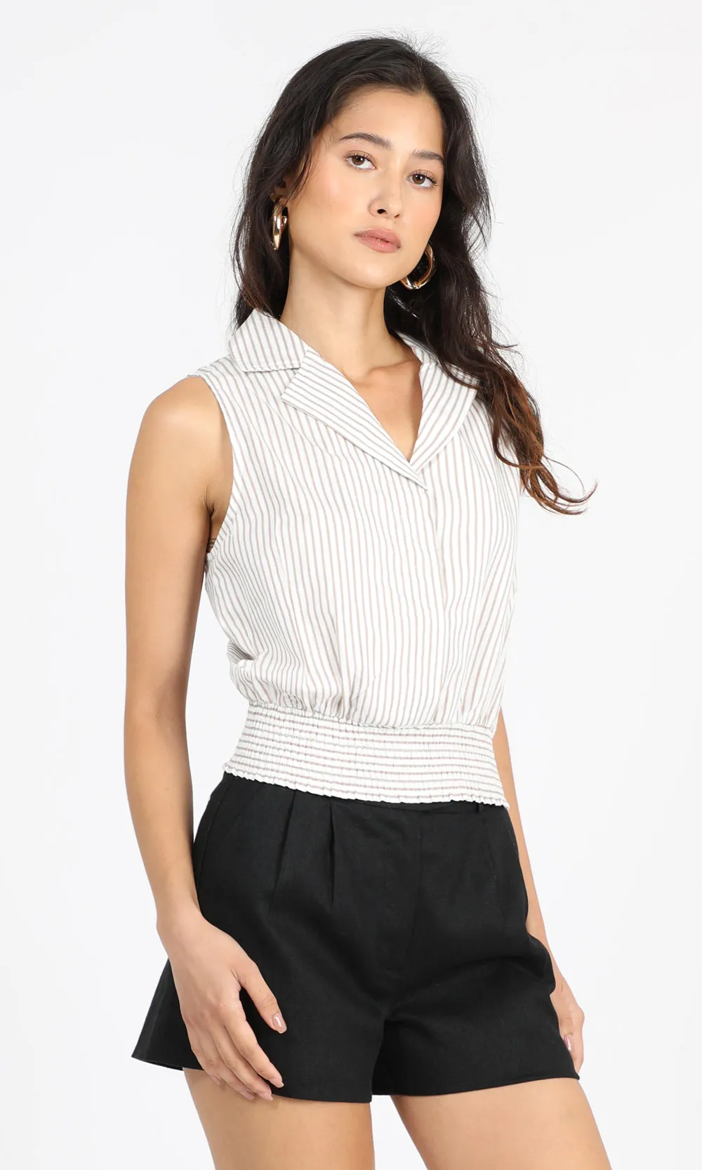 Eleanor Sleeveless Shirt Top Elegant Cuts