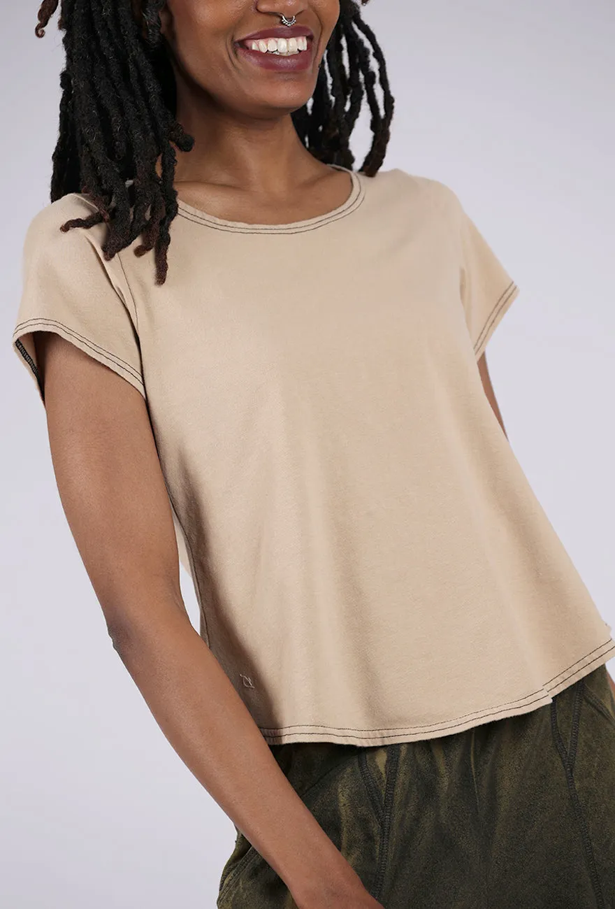 Elegant and Simple Spring Tee, Fawn