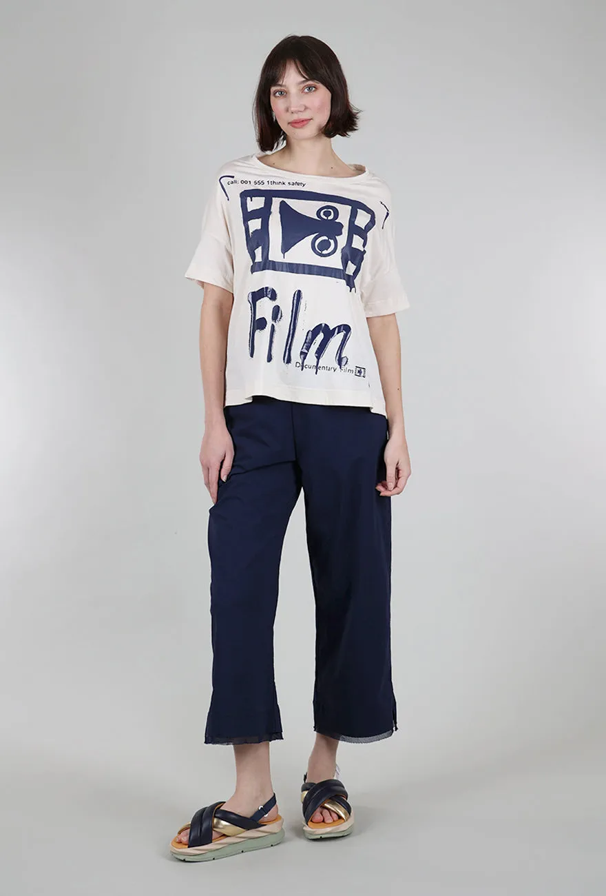 Elegant - charming Film Set Boxy Top, Greige/Ocean
