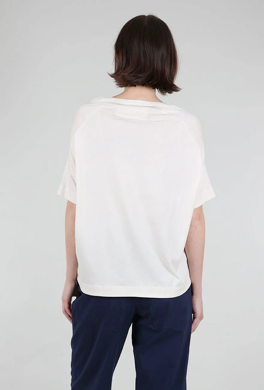 Elegant - charming Film Set Boxy Top, Greige/Ocean