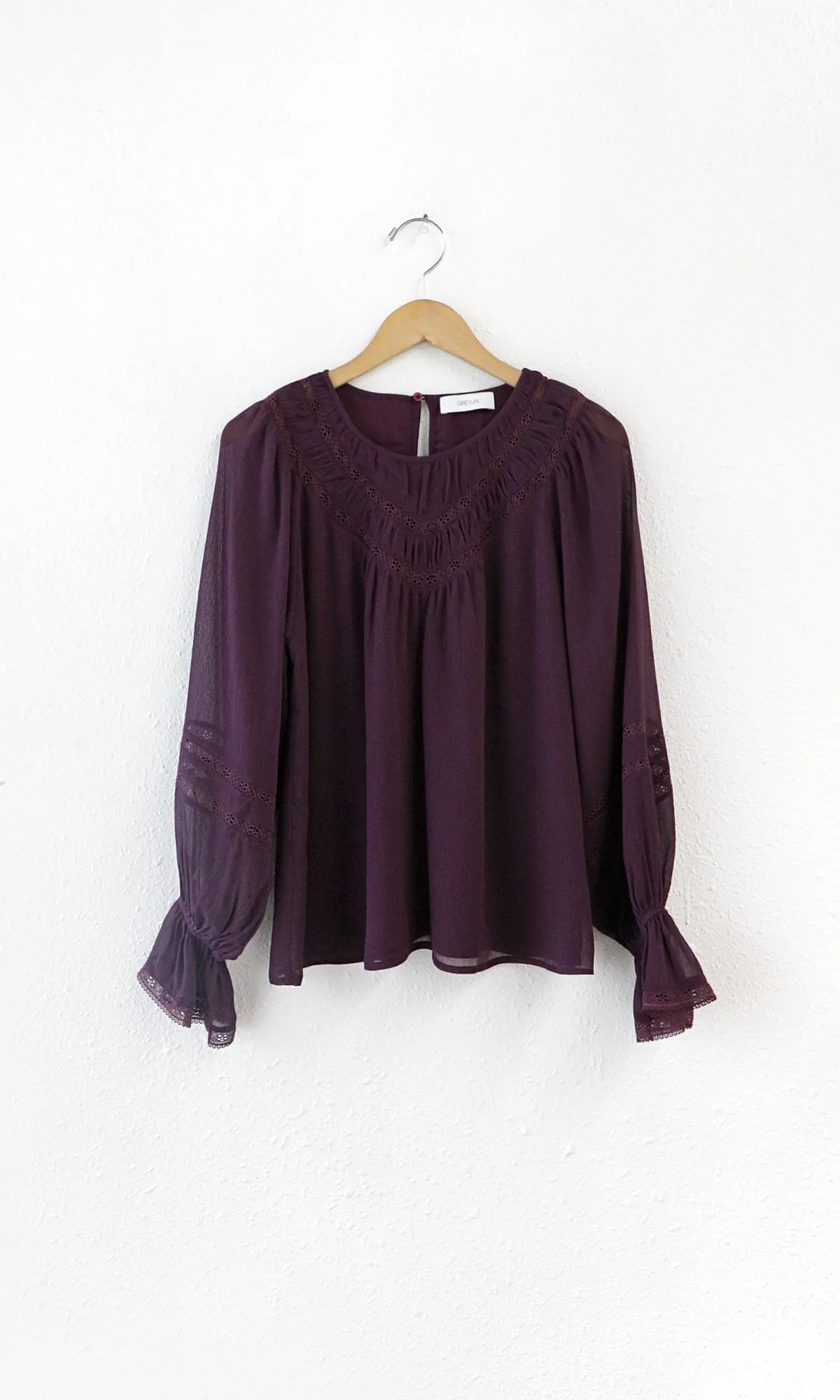 Elegant Cuts Yuri Lace Insert Blouse