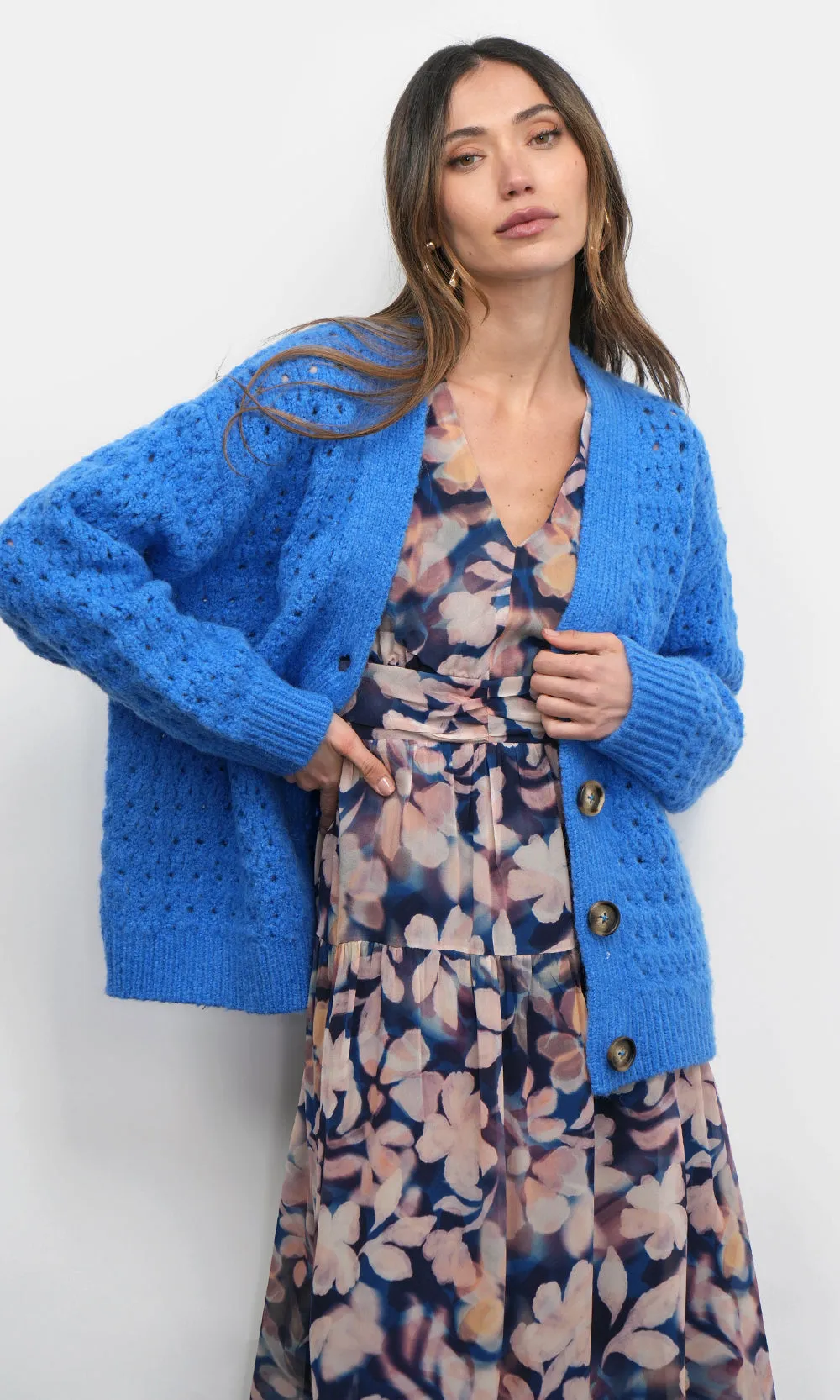 Hudson Oversized Crochet Knit Cardigan G258WJ6123