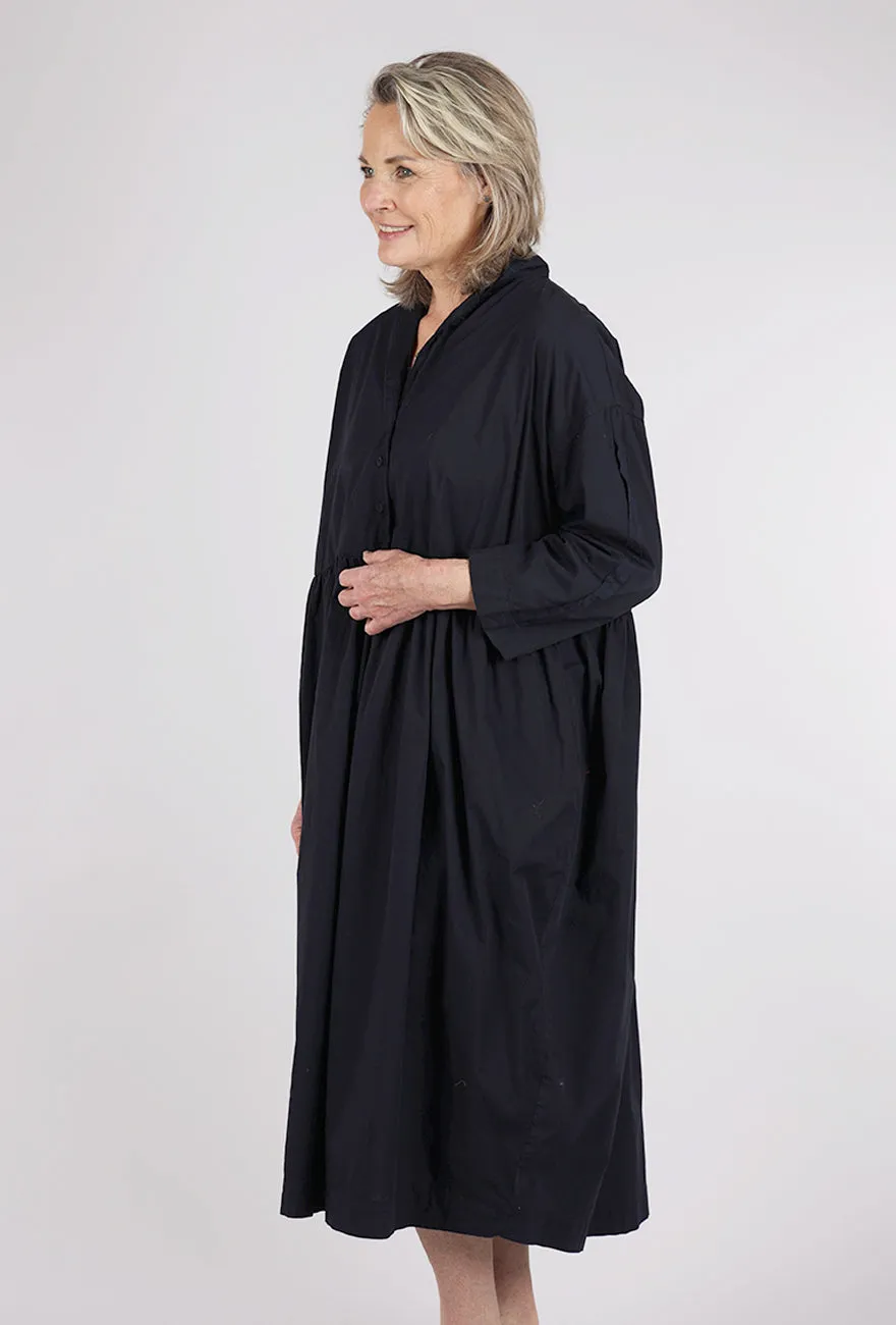 Elegant Garb Deep V Amphora Dress, Navy