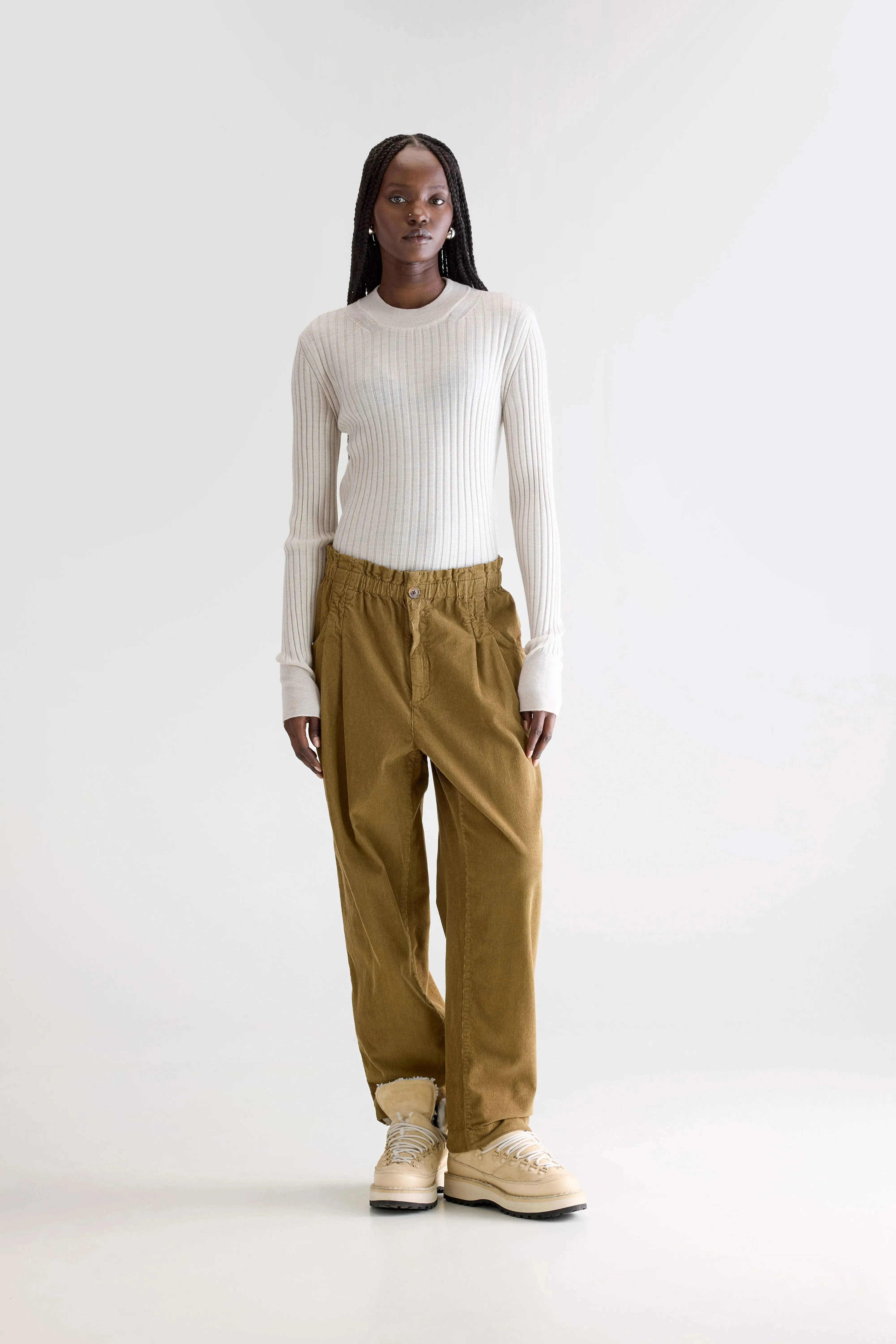 Elegant Waist Winona paperbag trousers (252 / W / TABAC)