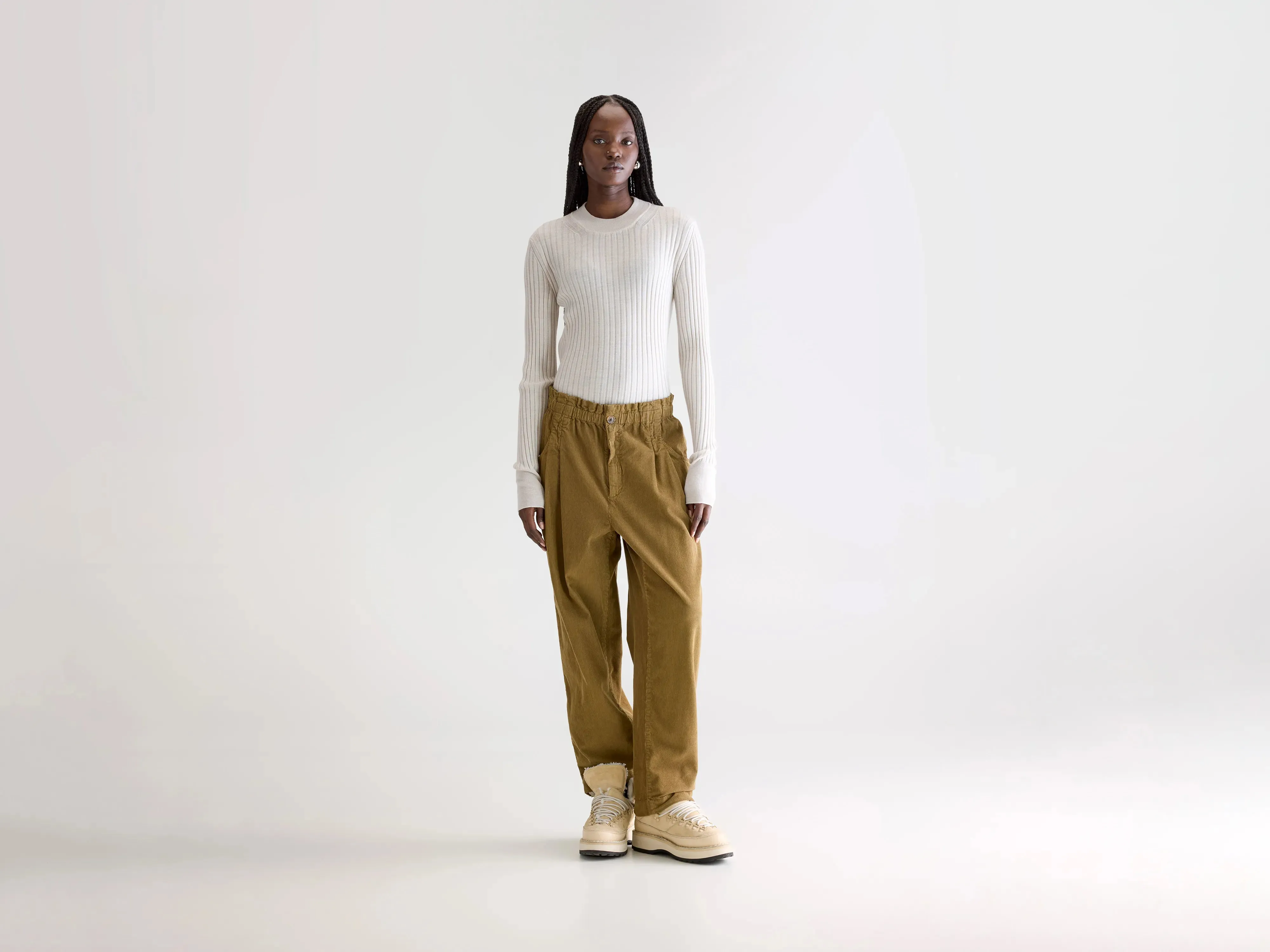 Winona paperbag trousers (252 / W / TABAC) Functional Ease Casual chic