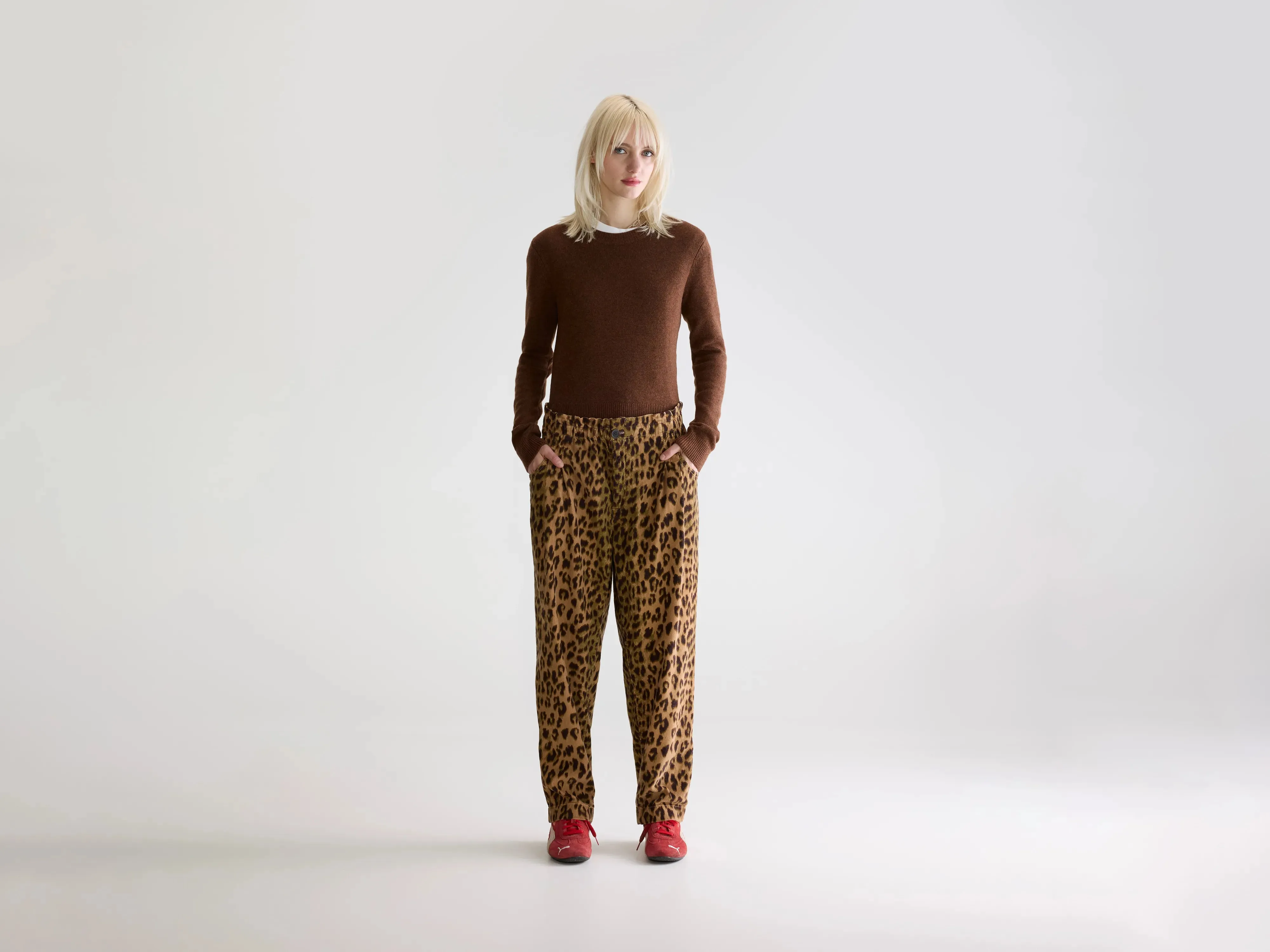 Smart Casual Cuffed hem Winona paperbag trousers (252 / W / COMBO B)