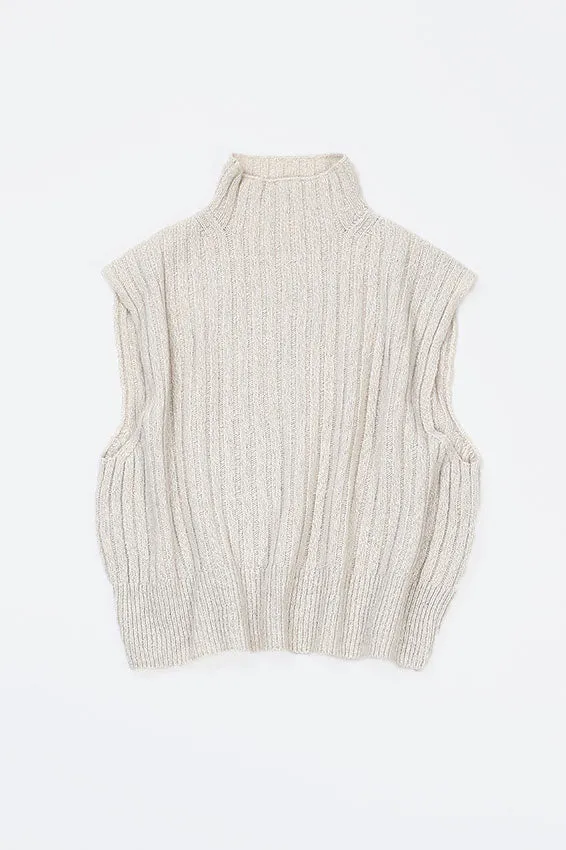 Ivory Silk Wool Vest Cozy Mood