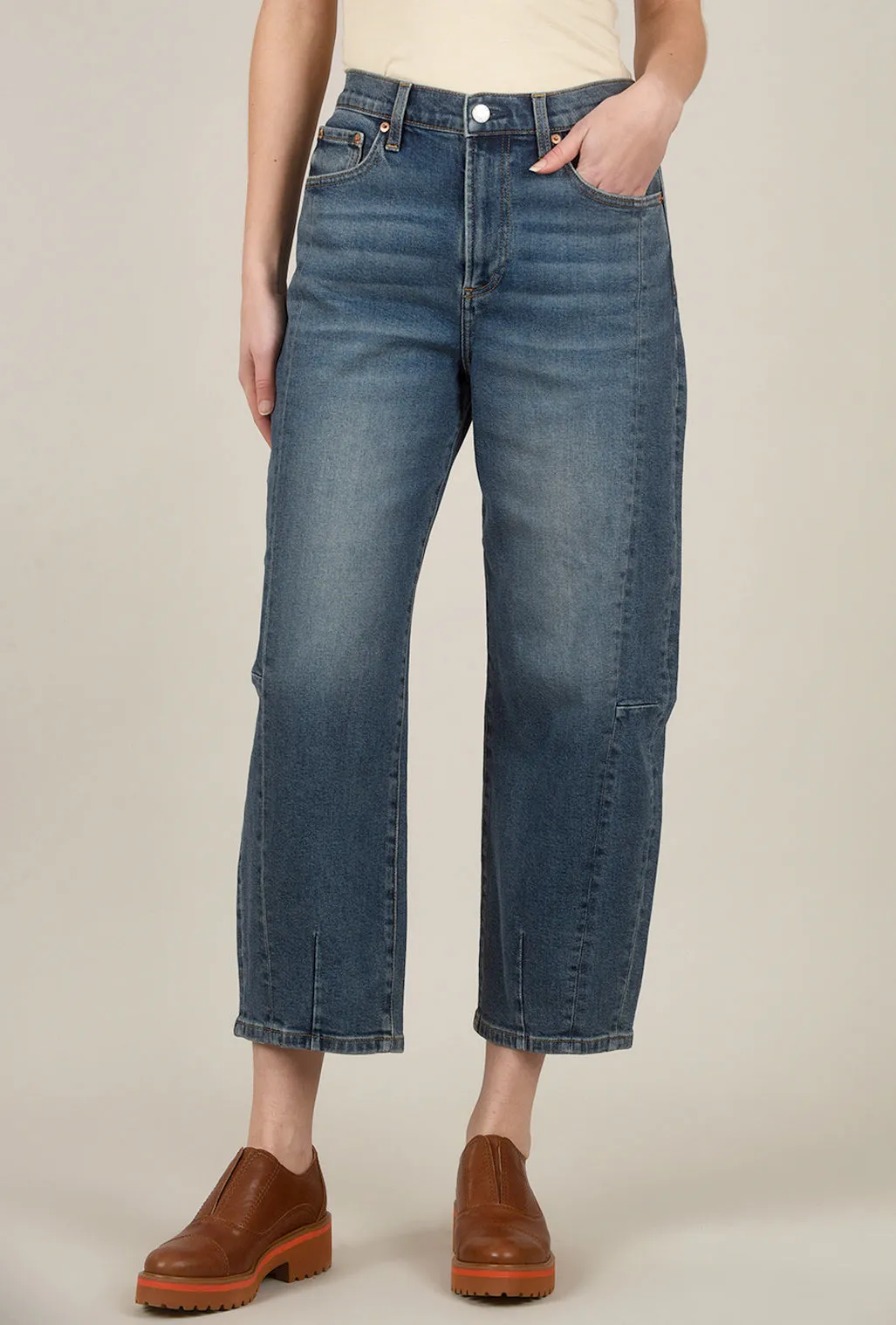 Street Style Eli High-Rise Arched Leg Denim, Augustus Blue