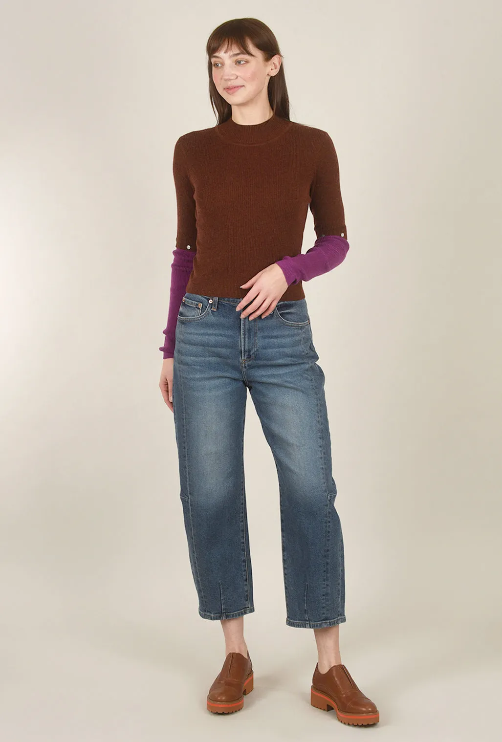 Eli High-Rise Arched Leg Denim, Augustus Blue Bold Style