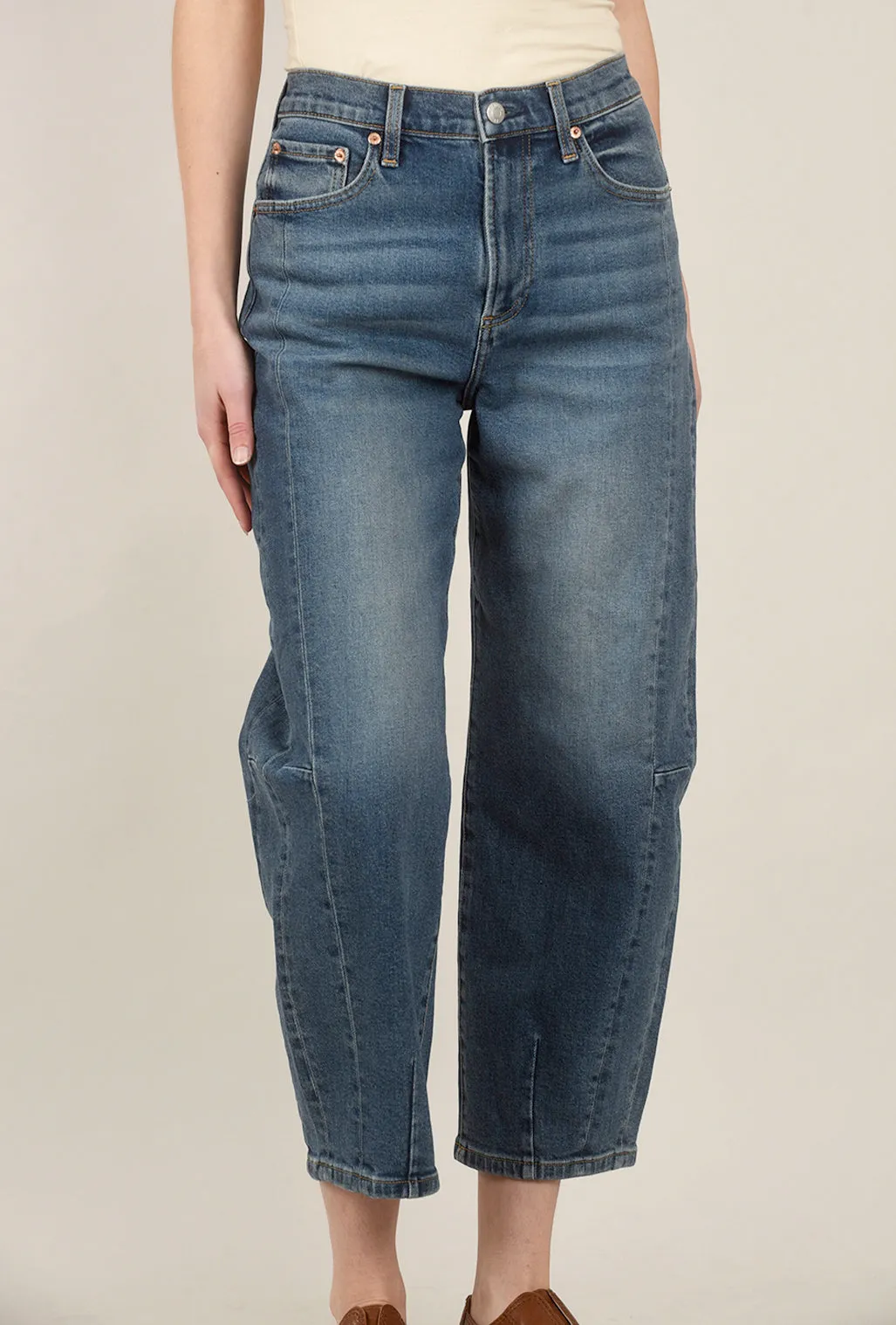 Eli High-Rise Arched Leg Denim, Augustus Blue Bold Style