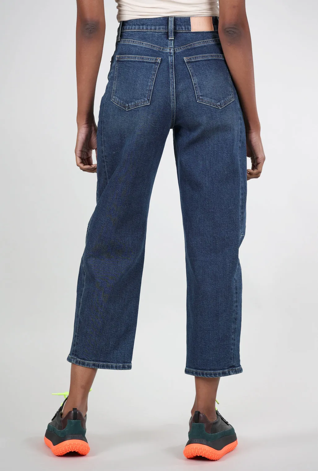 Eli High-Rise Arched-Leg Denim, Mixer Blue Timeless Design