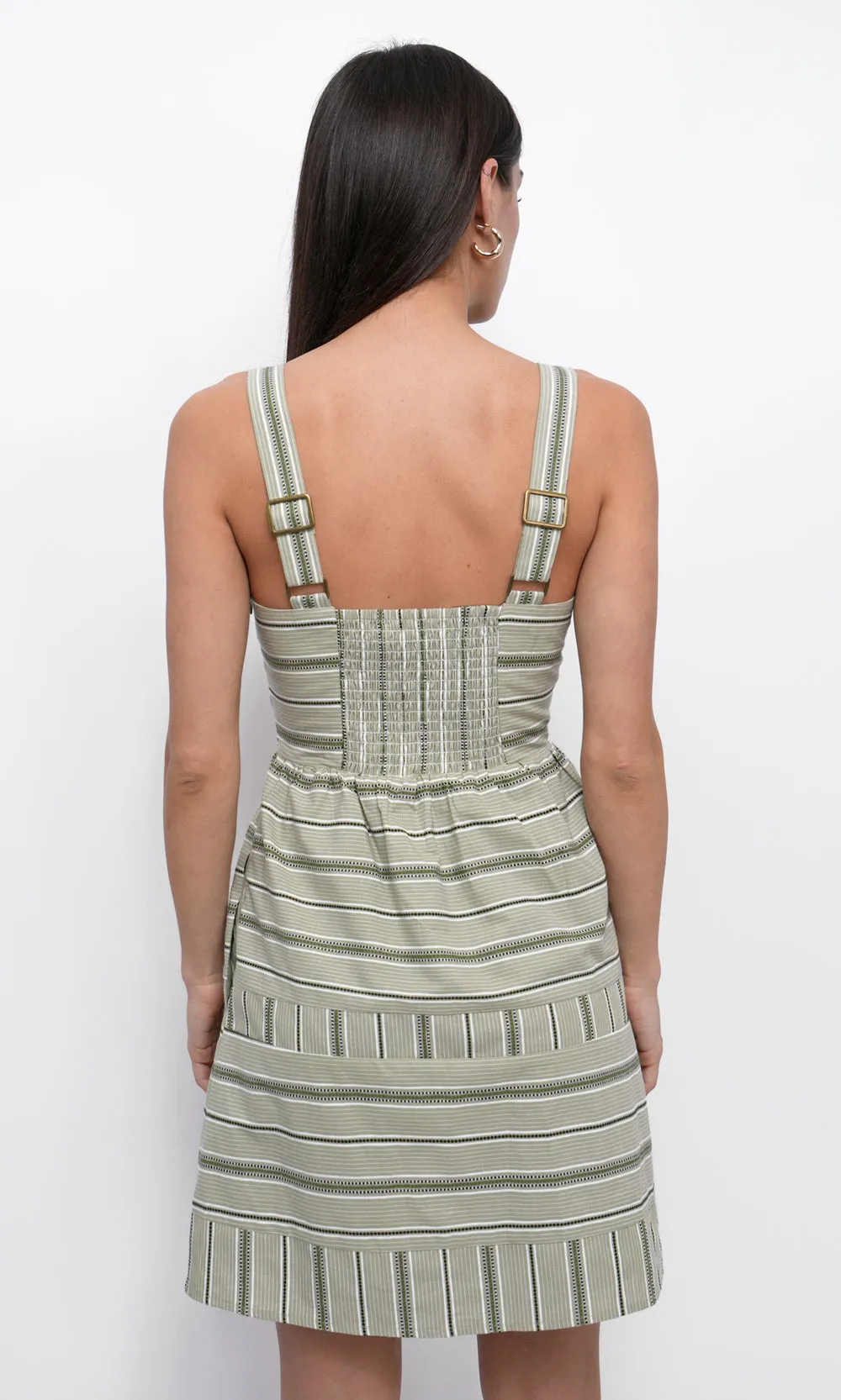 Elia Stripe Cotton Mini Dress Layer Friendly