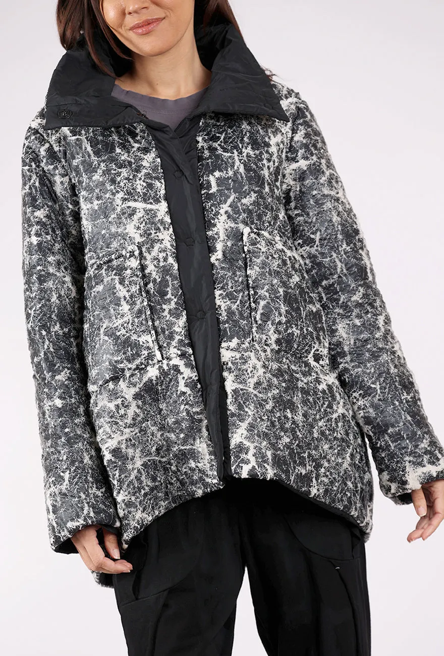 Elva Puffer Jacket, Ecru/Black Overt designs