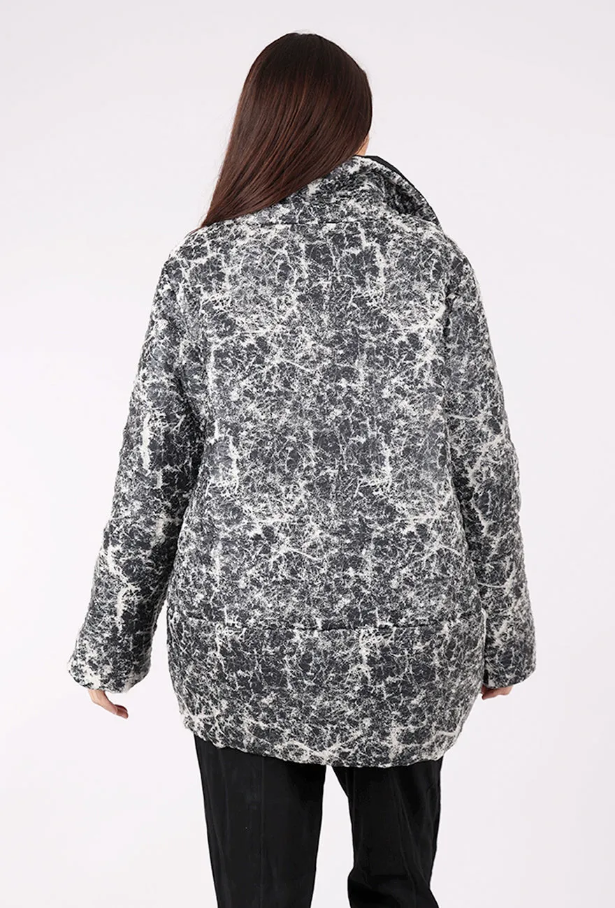 Elva Puffer Jacket, Ecru/Black Overt designs