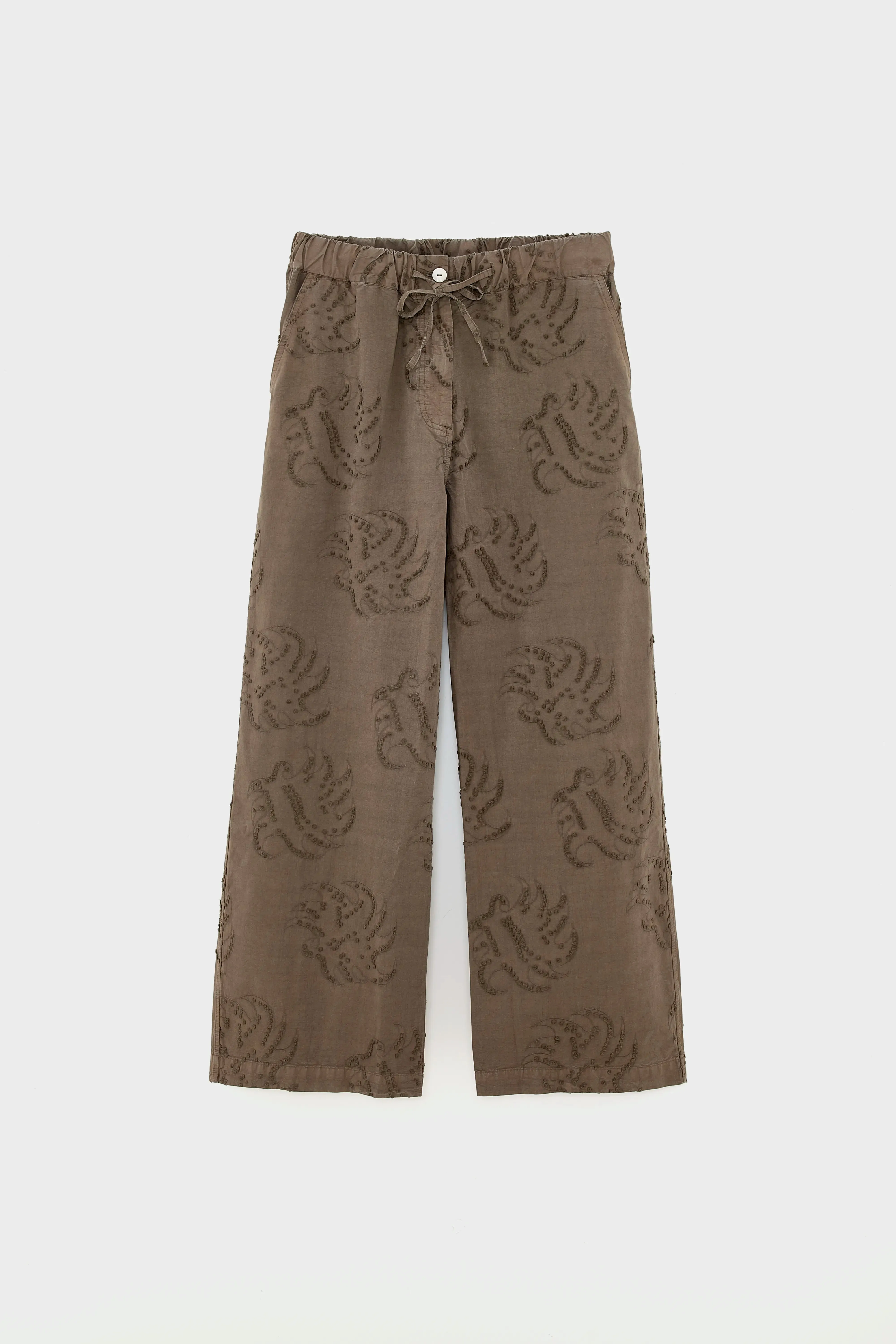 Emberia Pan Dobby Trousers  (251 / W /BROWN) Stretchy Fit