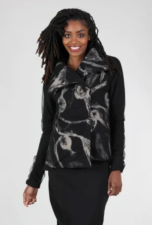 Wind Control Trendy Design Erte Jacquard Jacket, Black