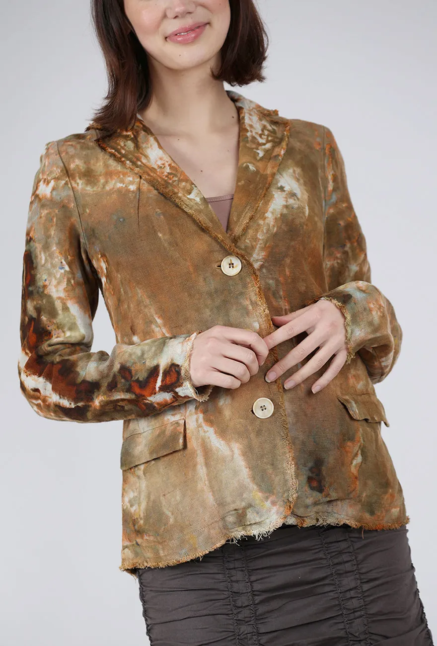 Essential Cold Piece Linen Slim Jacket, Khaki/Oat