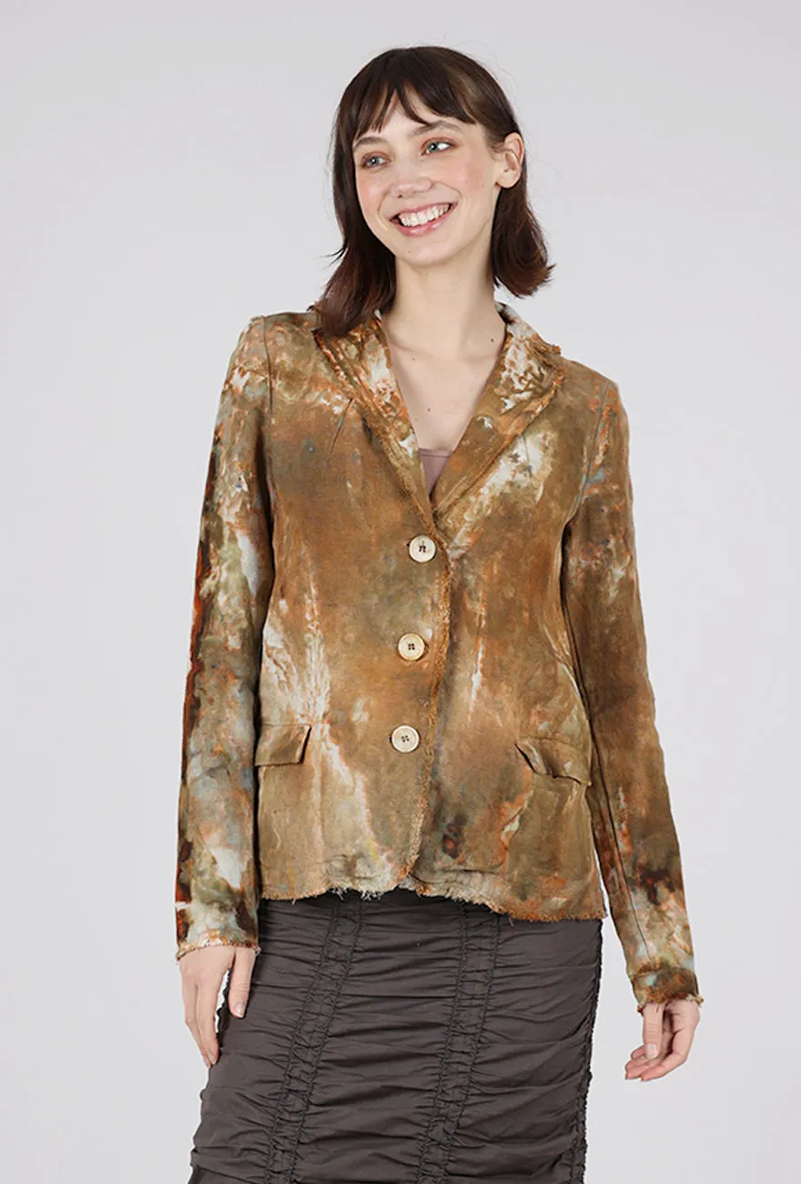 Linen Slim Jacket, Khaki/Oat Work Comfort Attention