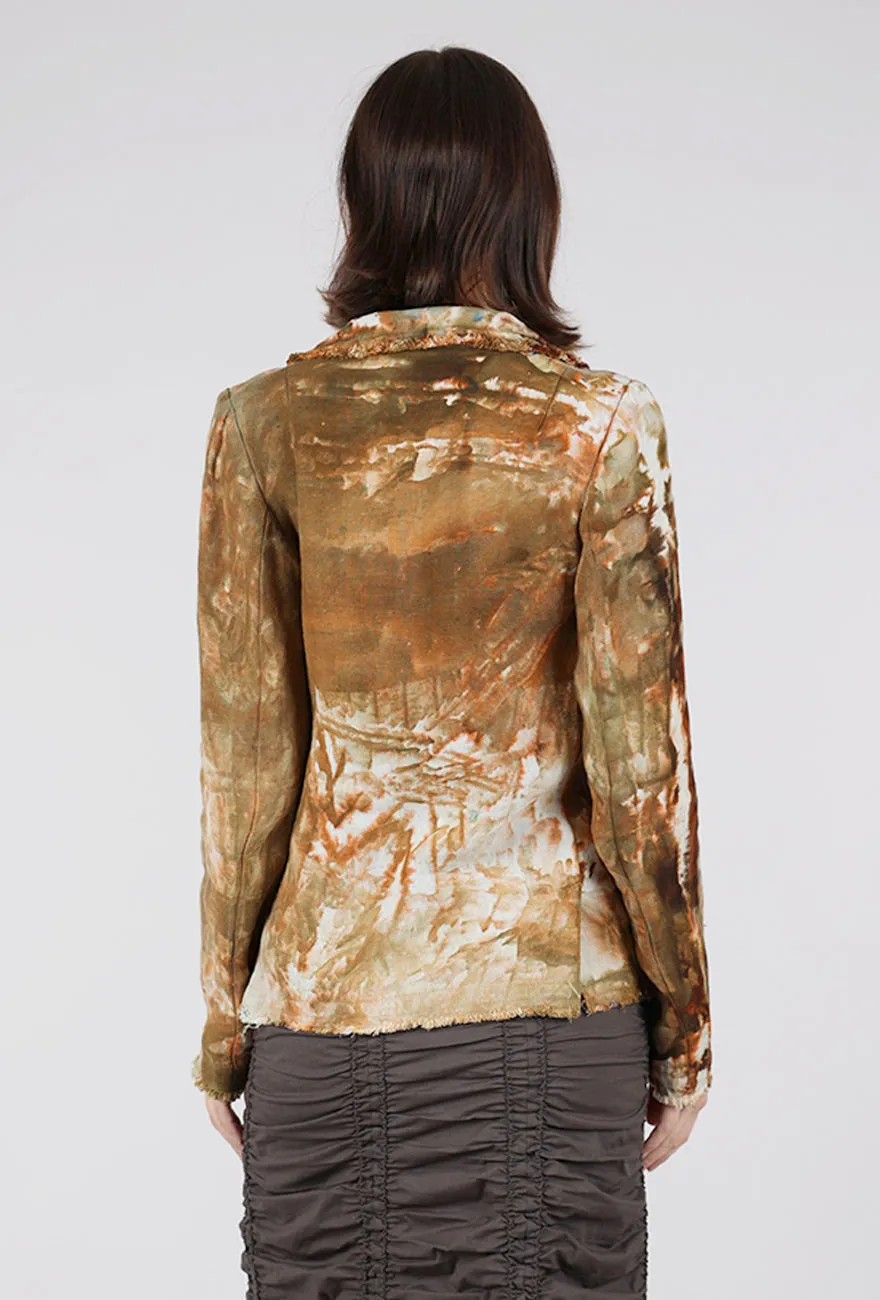 Essential Cold Piece Linen Slim Jacket, Khaki/Oat