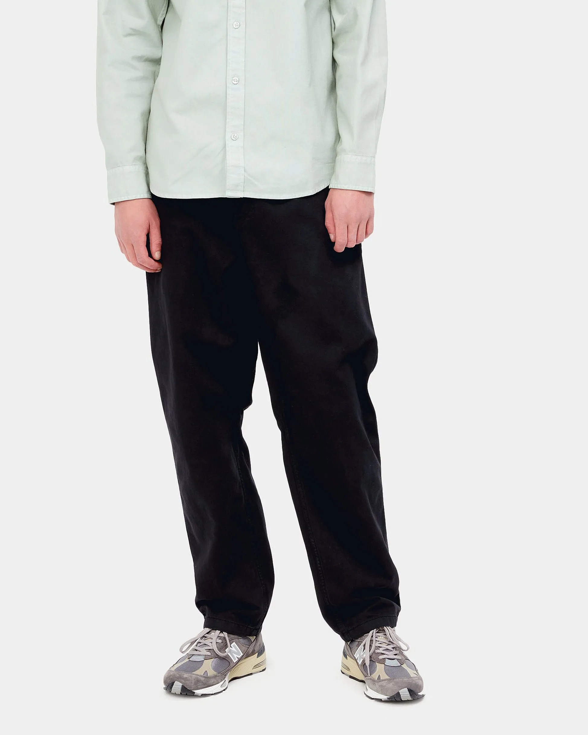 Carhartt WIP Flint Pant Regular Tapered Mens Trousers - Black Garment Dyed | Carhartt WIP Chinos & Non-Denim Pants | JEANSTORE