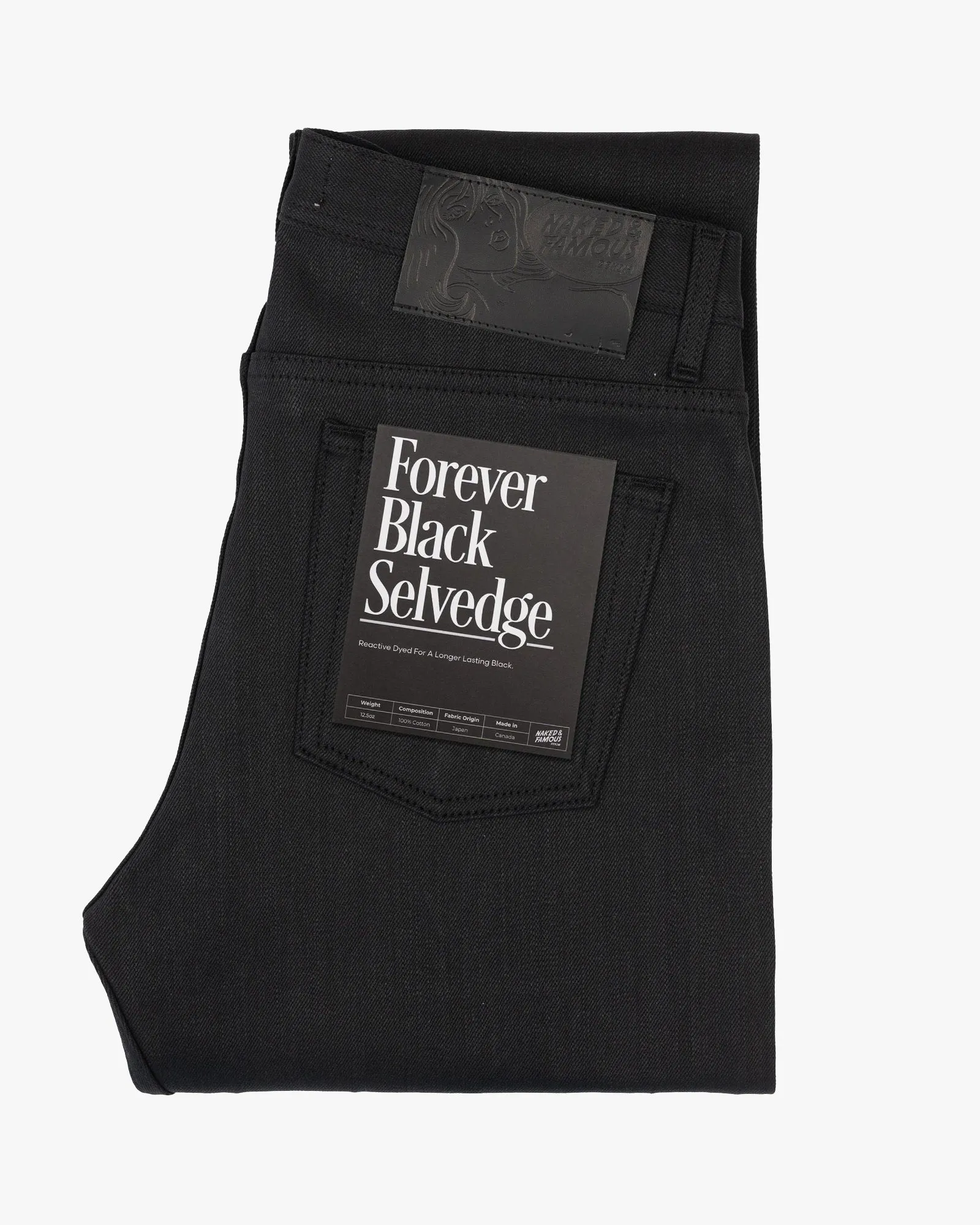 Naked & Famous Denim Weird Guy Regular Tapered Mens Jeans - Forever Black Selvedge | Naked & Famous Denim Jeans | JEANSTORE