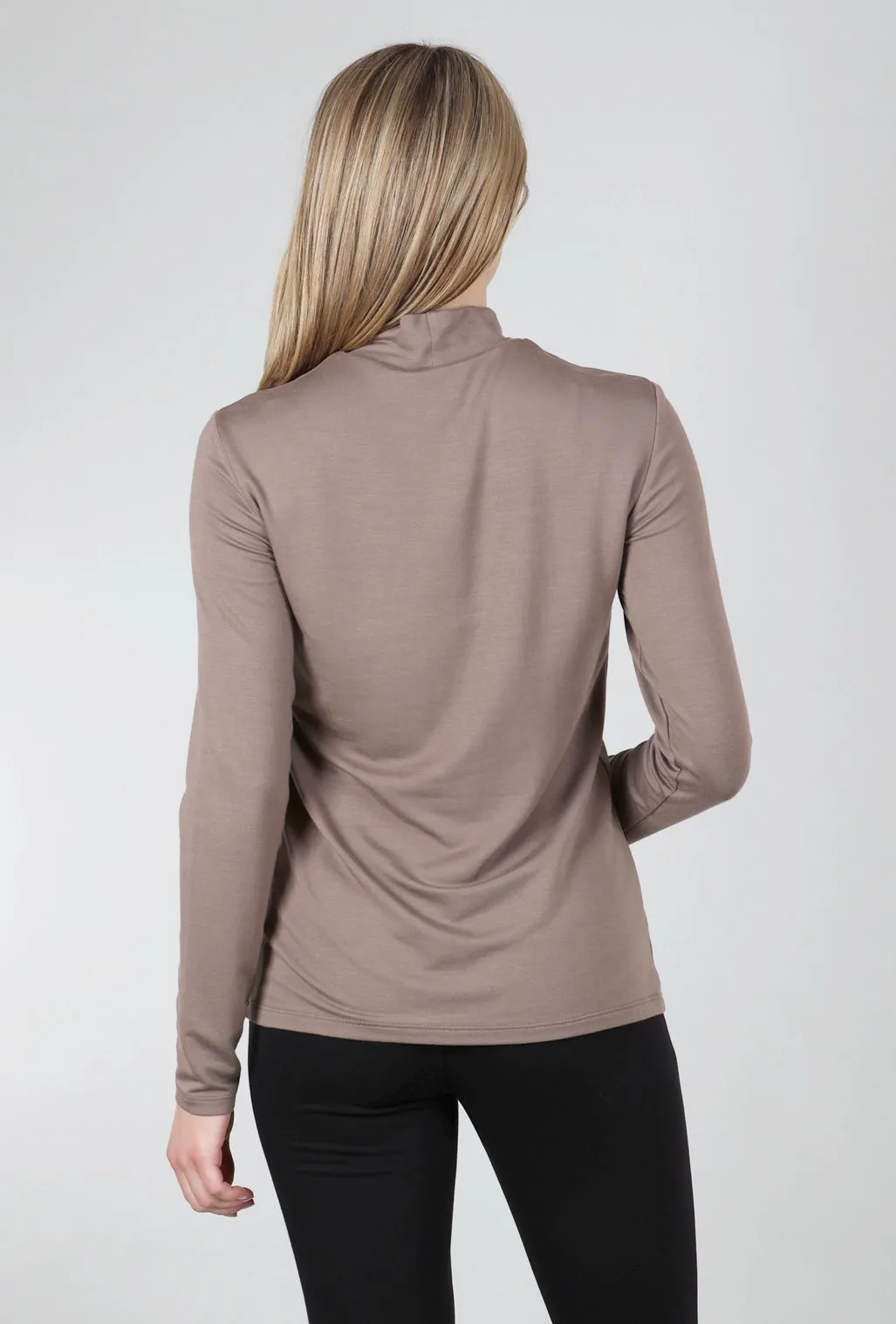 Essential Jersey Mock Neck, Beige Perfect Knit