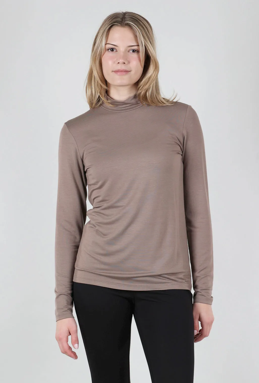Essential Jersey Mock Neck, Beige literary vibe