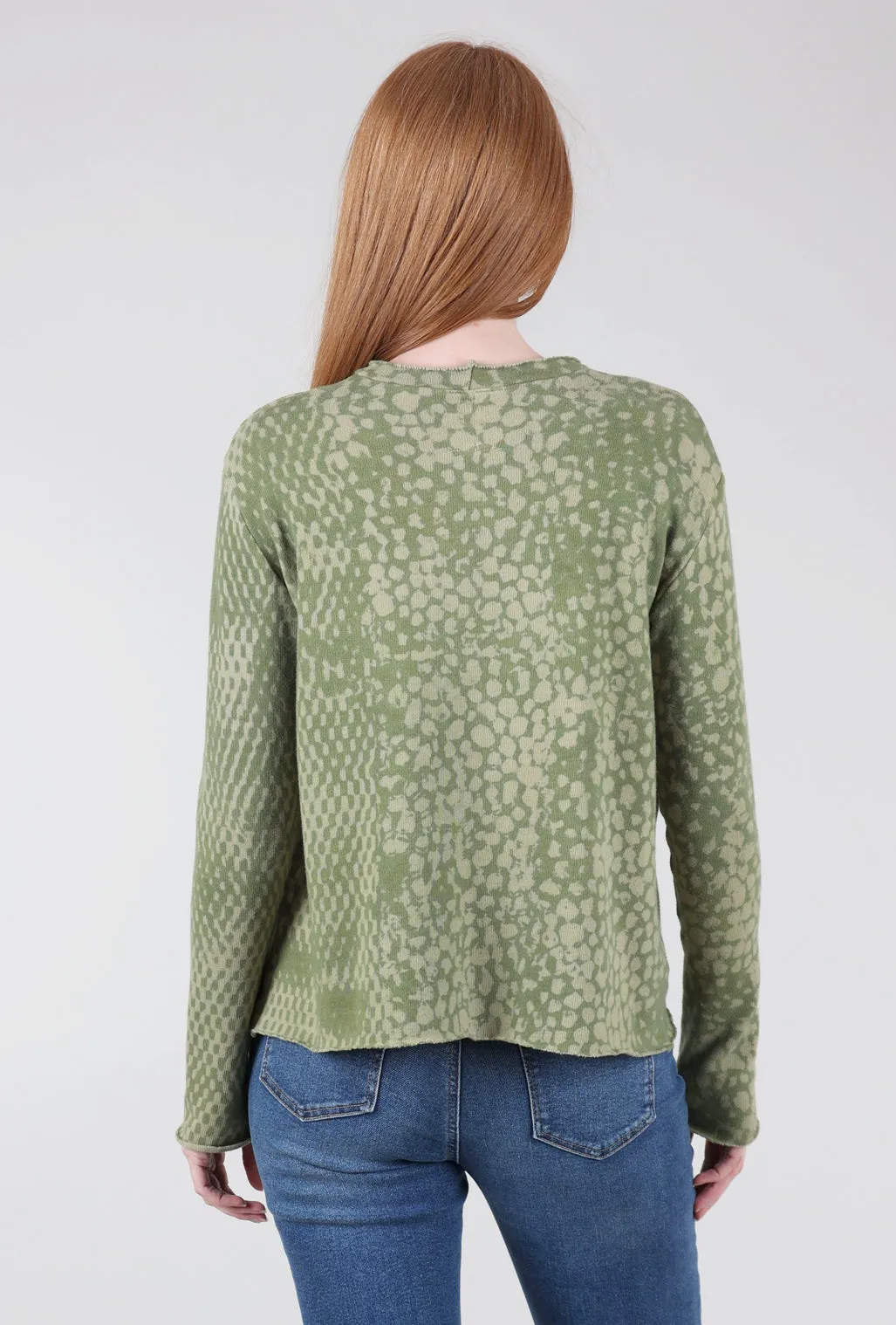 Essential Wear Cozy Dot Dye Top, Avocado/Stone