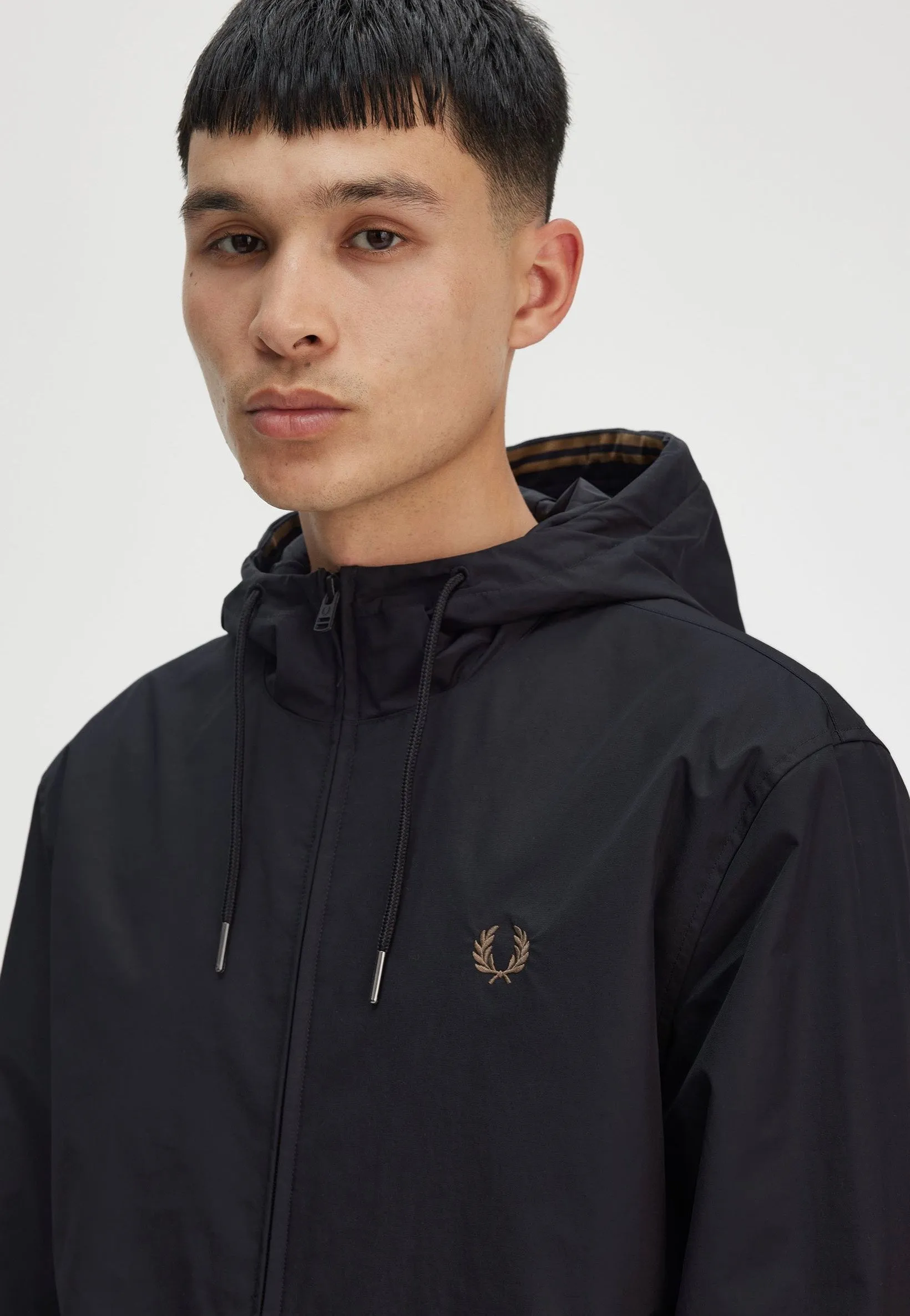 ethical fashion Fred Perry - The Hooded Brentham Black - Jacket