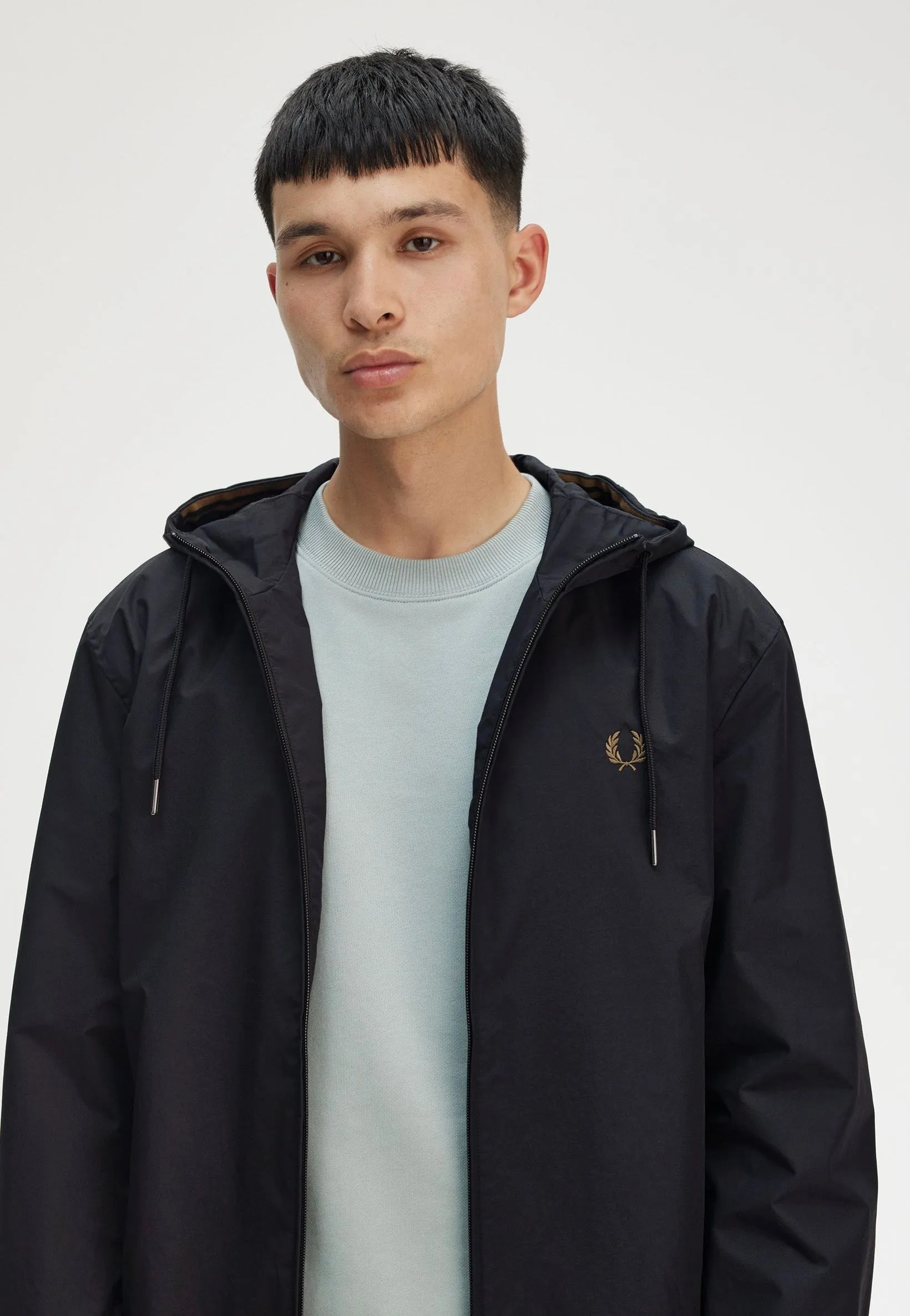 ethical fashion Fred Perry - The Hooded Brentham Black - Jacket