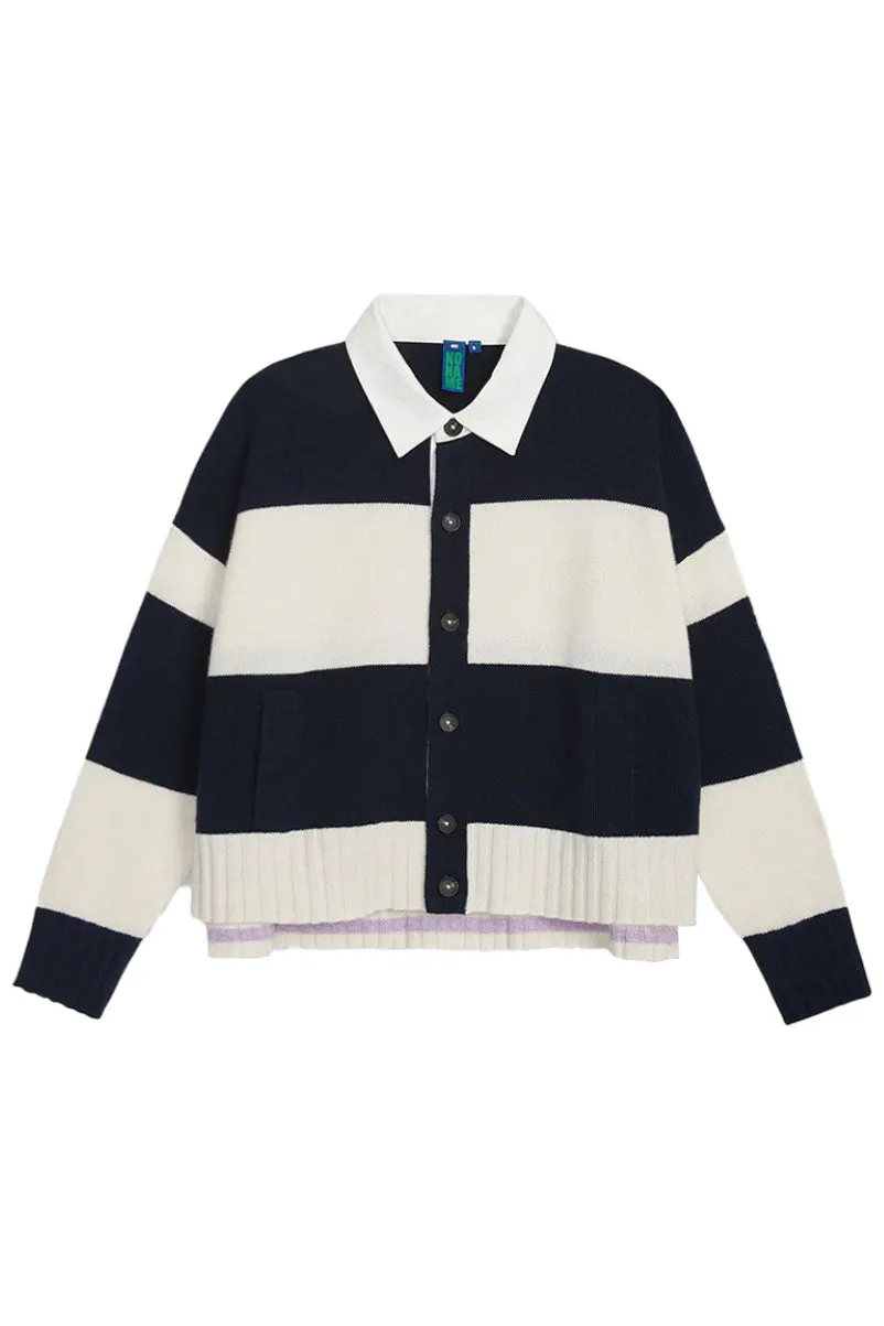 Everyday Navy Rugby Cardi Easy Wear