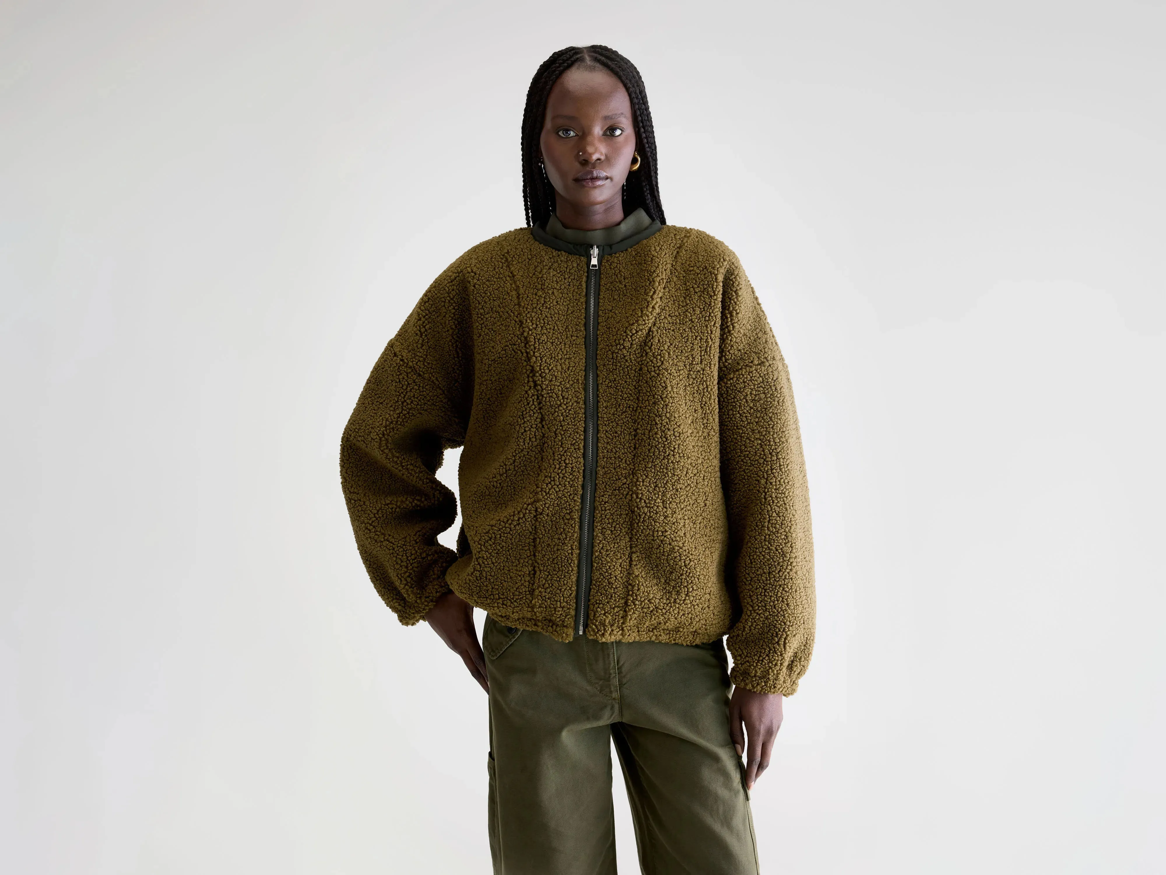 Janice teddy jacket (252 / W / ARMY) All Day Fit