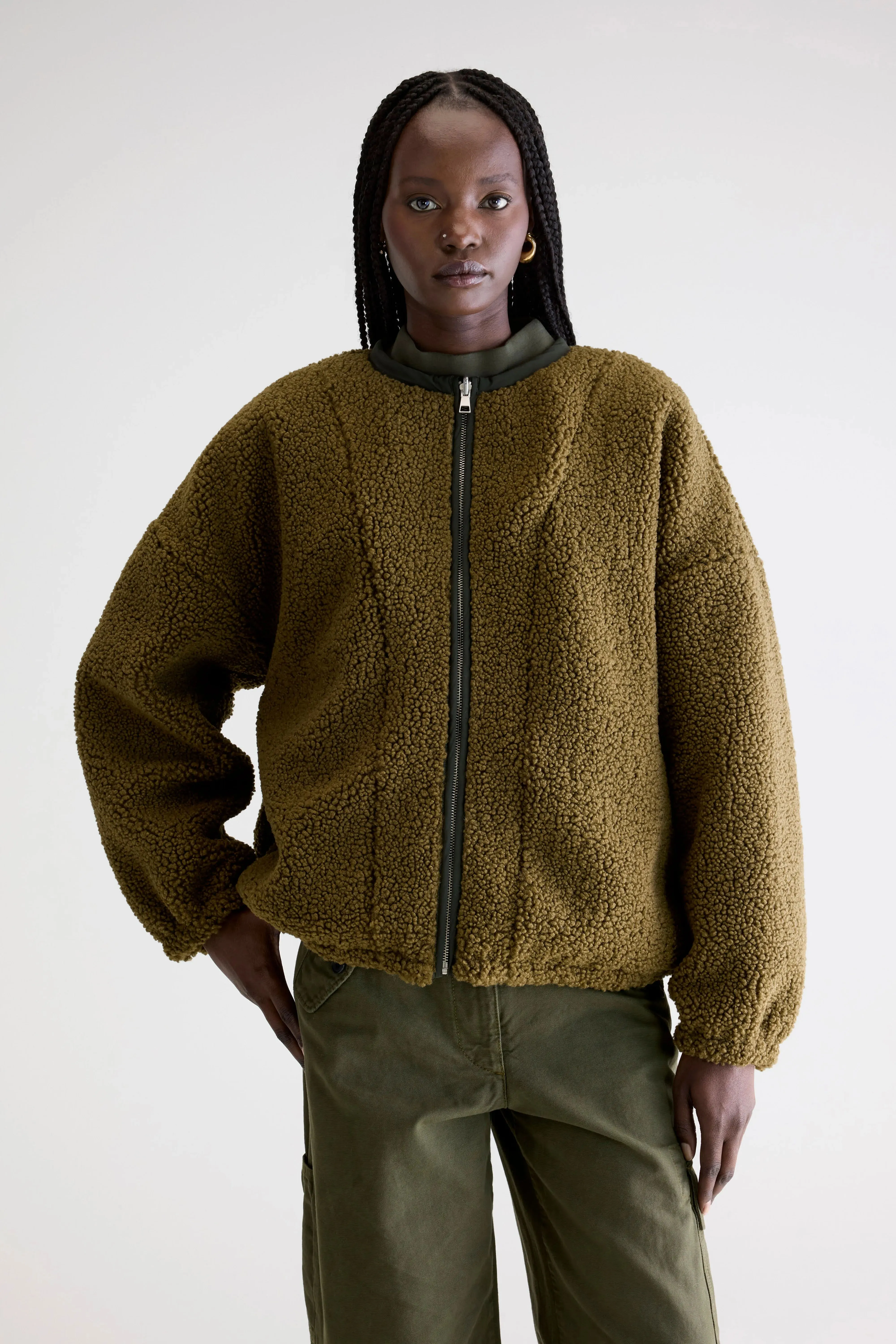 Everyday Use Janice teddy jacket (252 / W / ARMY)