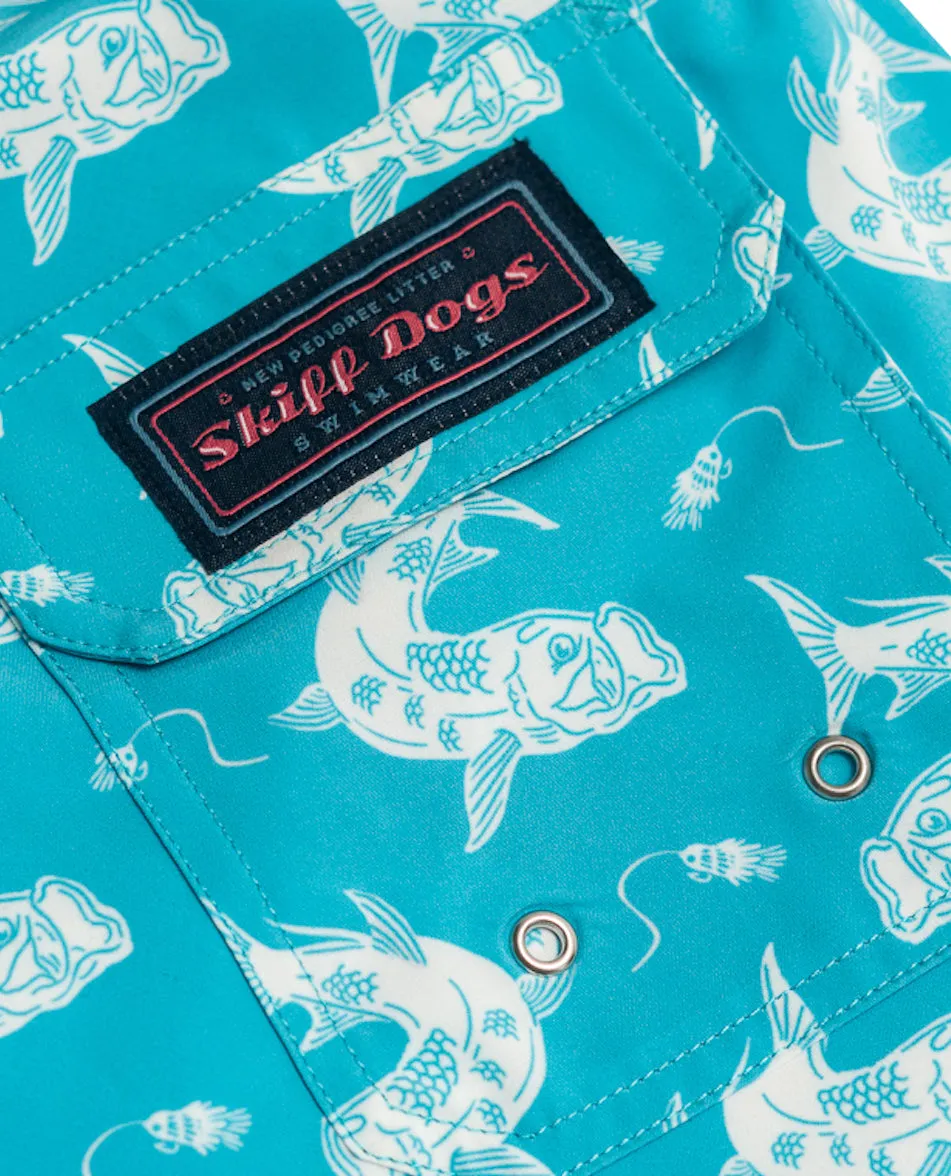 Excellent for Ballet Tarpon Travels: Swim Trunks - Aquamarine