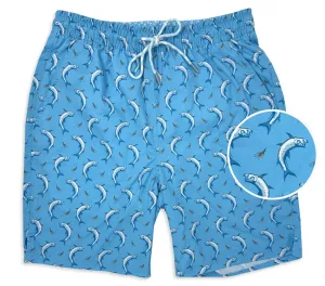 Tarpon Tricks: Swim Trunks - Turquoise Sleepwear Anti - odor