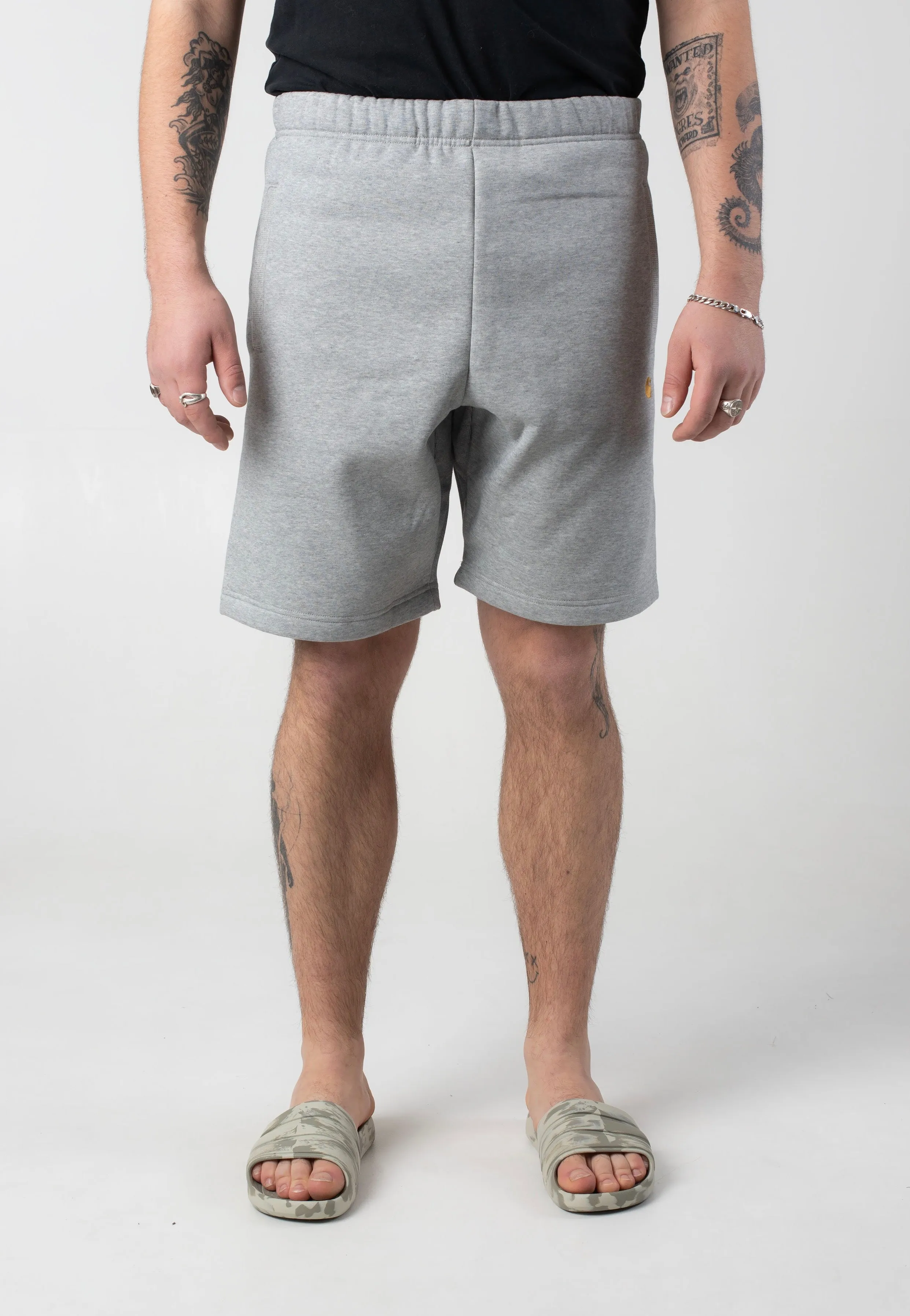 Exposed seams Carhartt WIP - Chase Sweat Grey Heather/Gold - Shorts