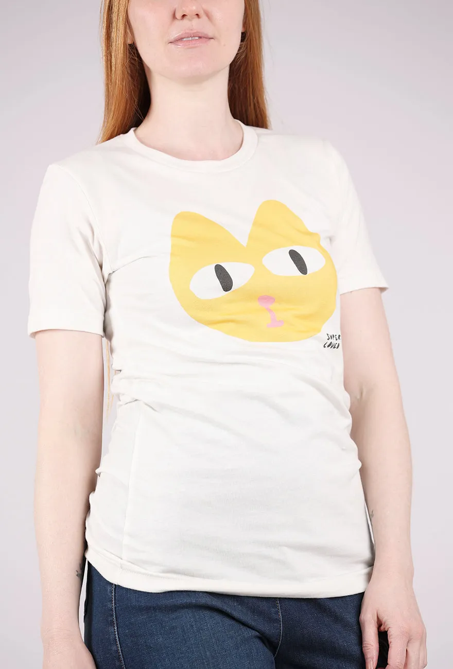 Exquisite work Cat's Meow Tee, White