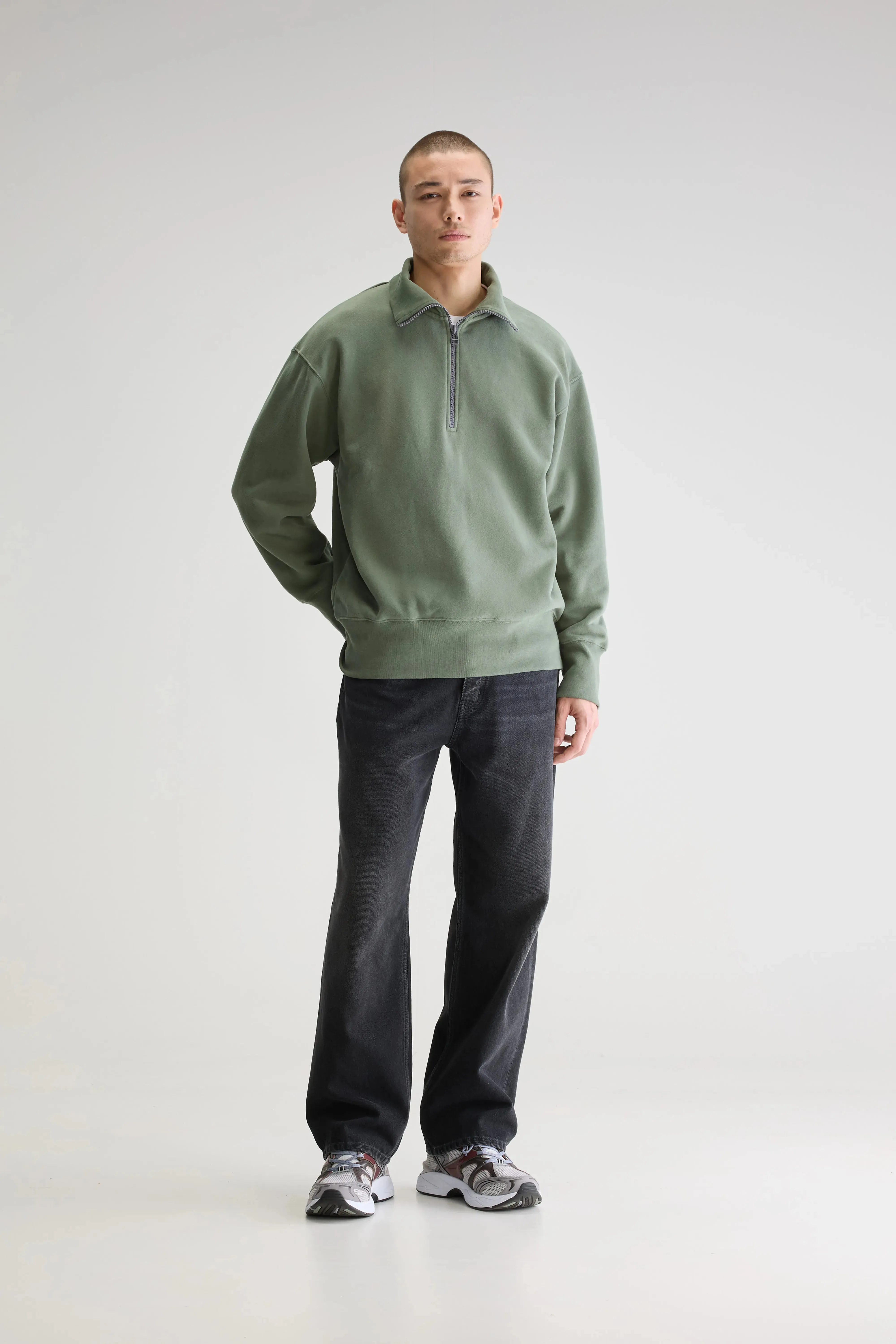 Faber half-zip sweatshirt (251 / M / THYME) Modern Smart