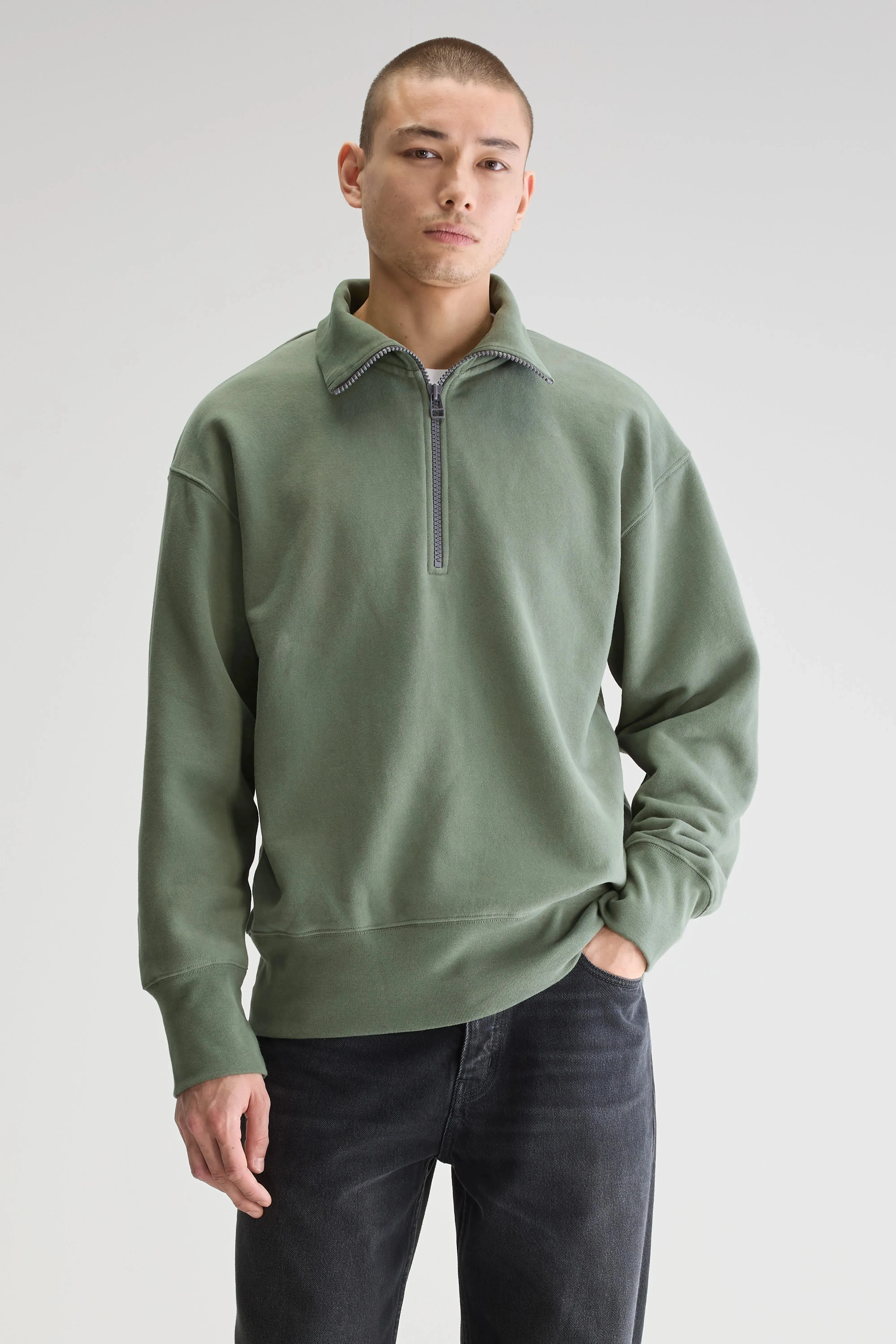 Faber half-zip sweatshirt (251 / M / THYME) Modern Smart