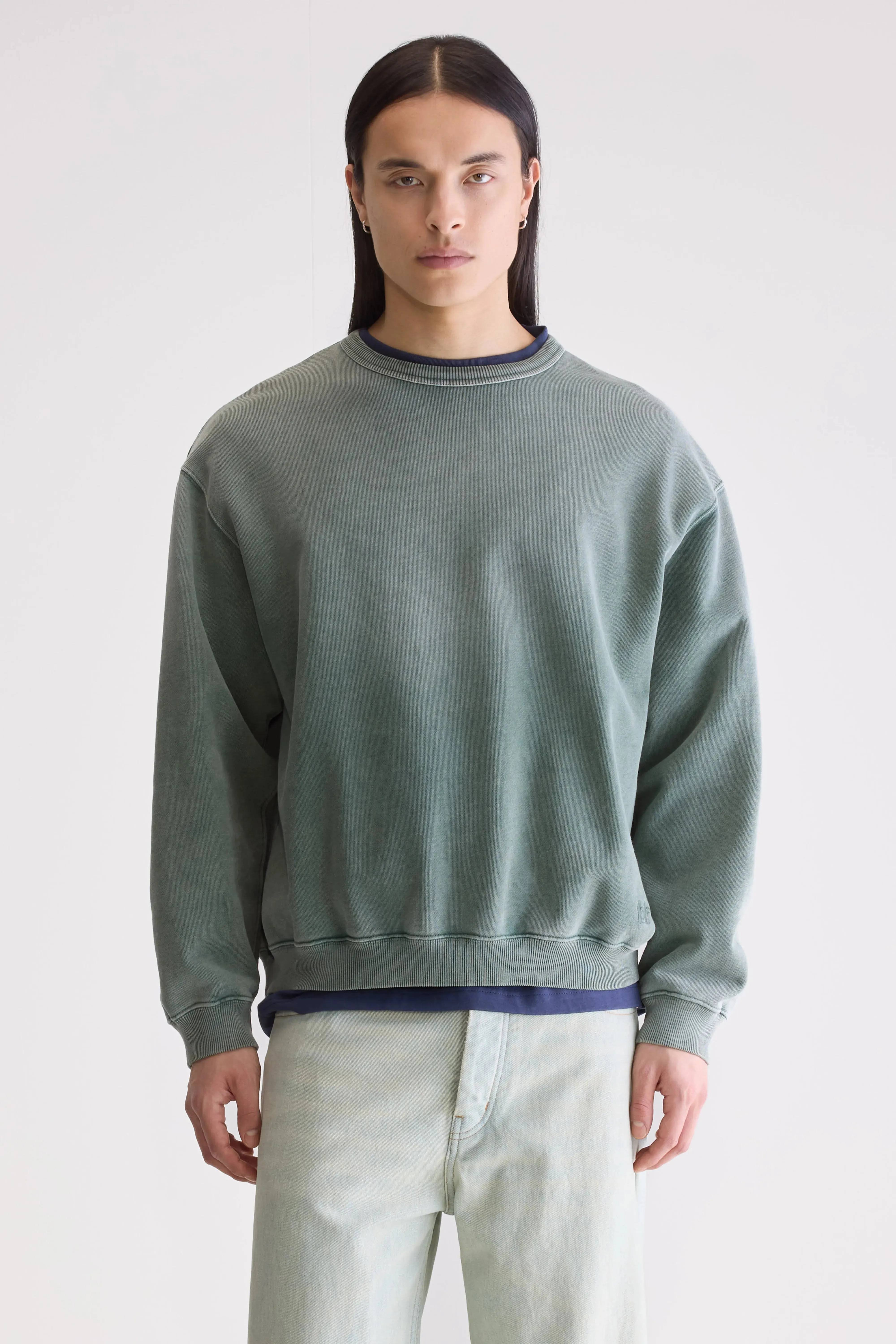 Fabien crewneck sweatshirt (252 / M / BOTTLE) Layer Relax Style