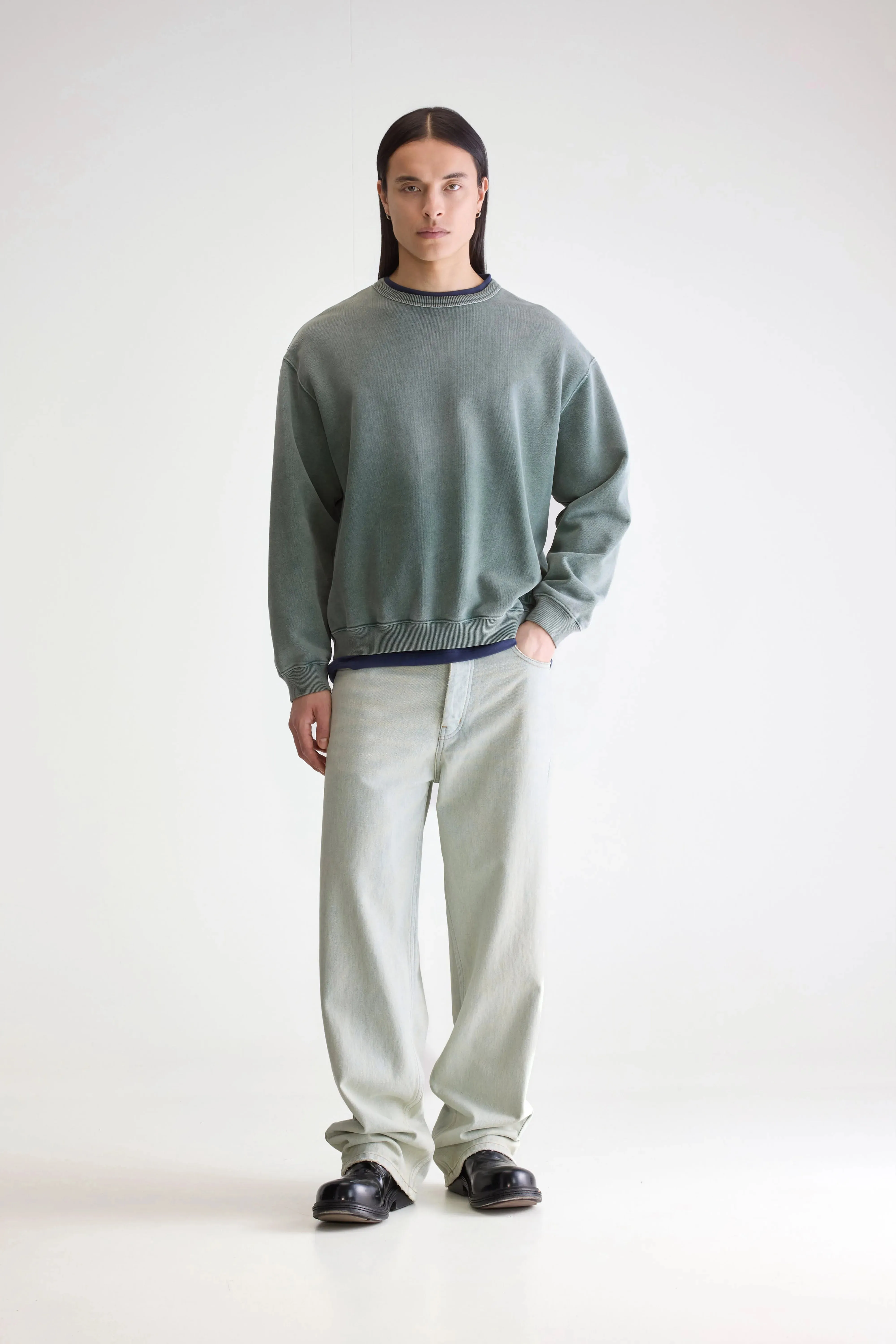 Fabien crewneck sweatshirt (252 / M / BOTTLE) Layer Relax Style
