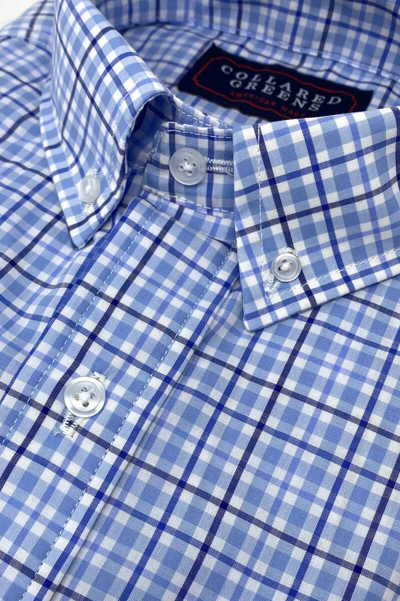 Dillwyn: Brookline Button Down Shirt - Blues Long Sleeve