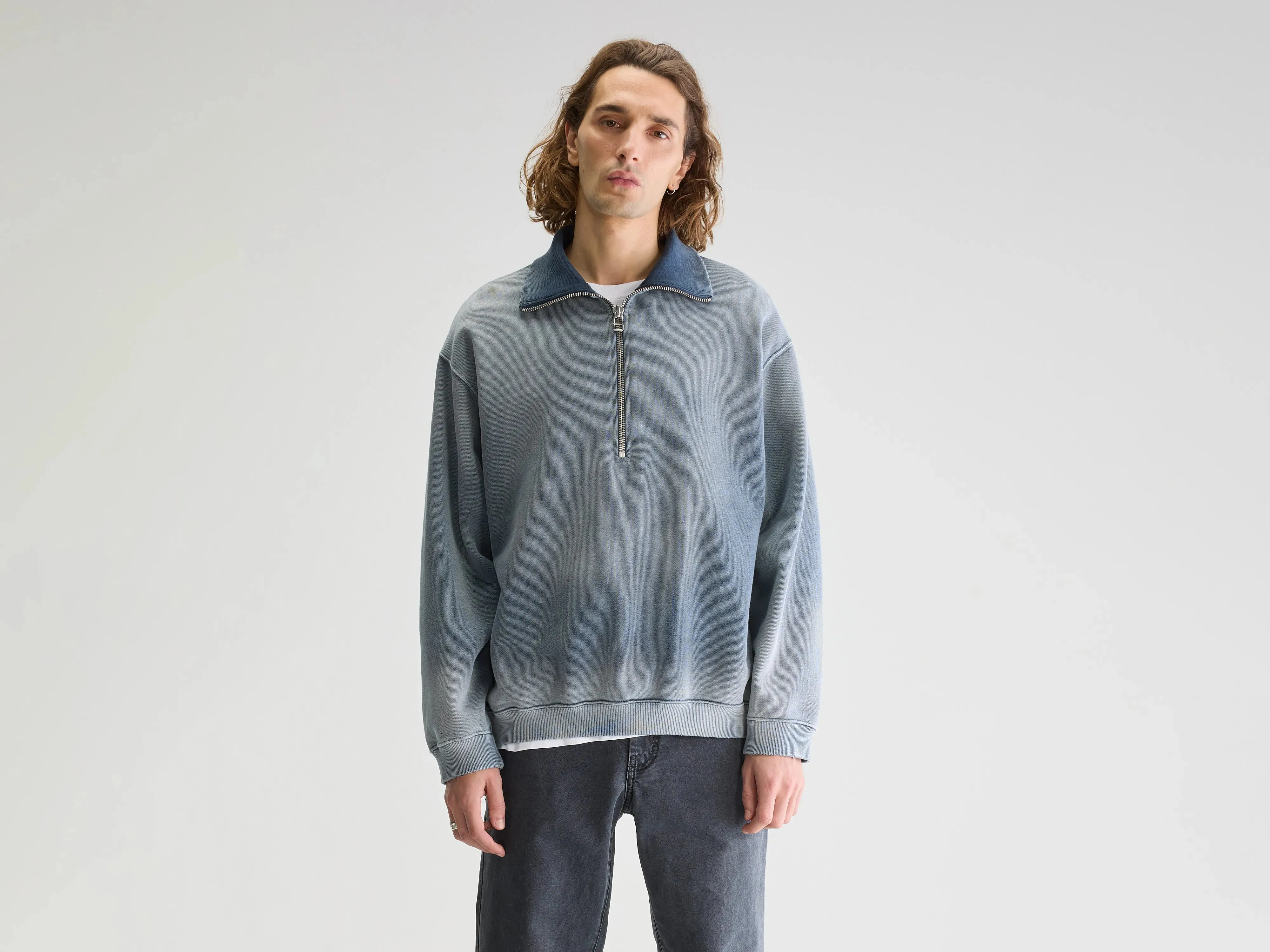 Fabro half-zip sweatshirt (251 / M / NAVY) product duck cloth ruggedness