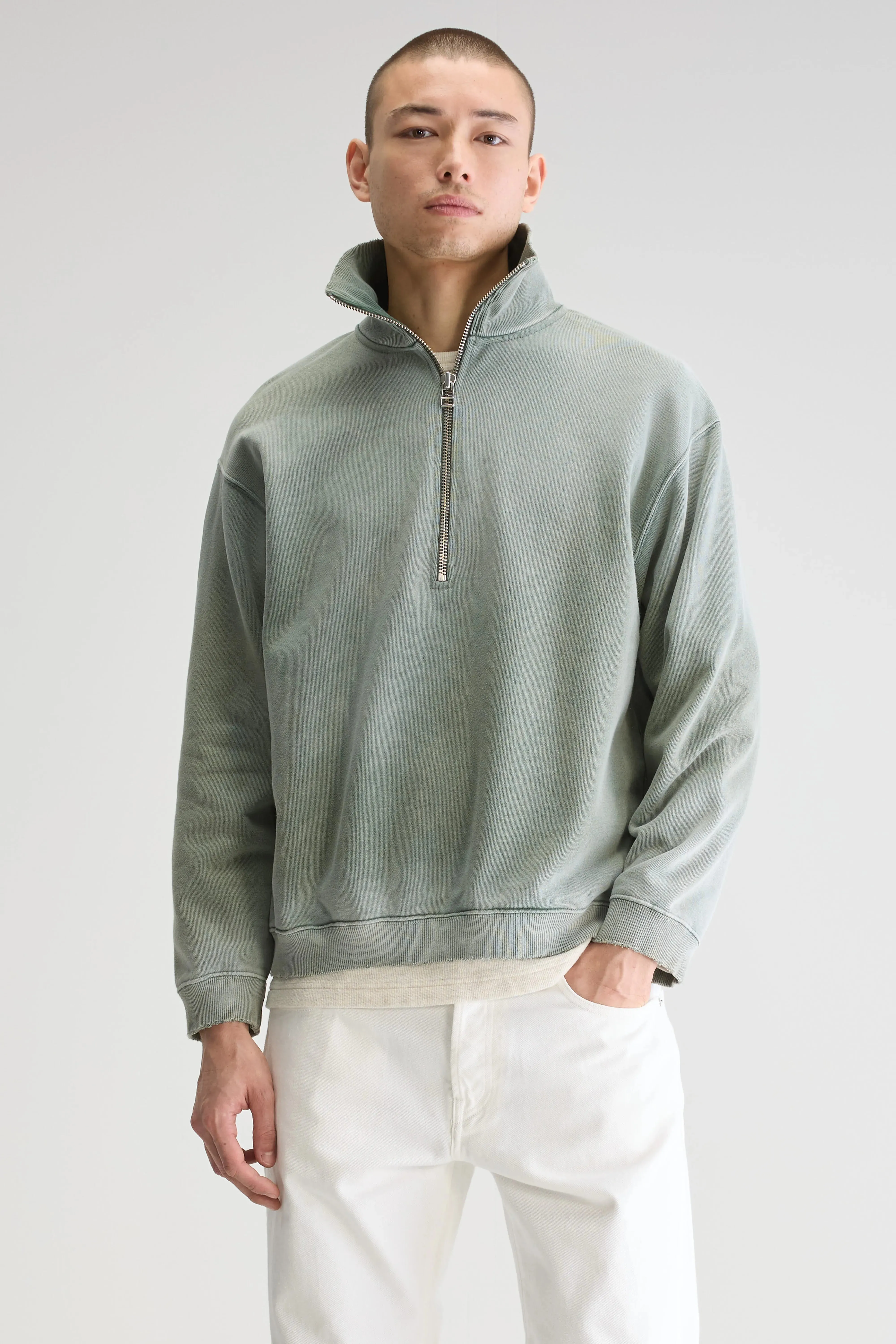 Fabro half-zip sweatshirt (251 / M / SAGE) Breathable apparel