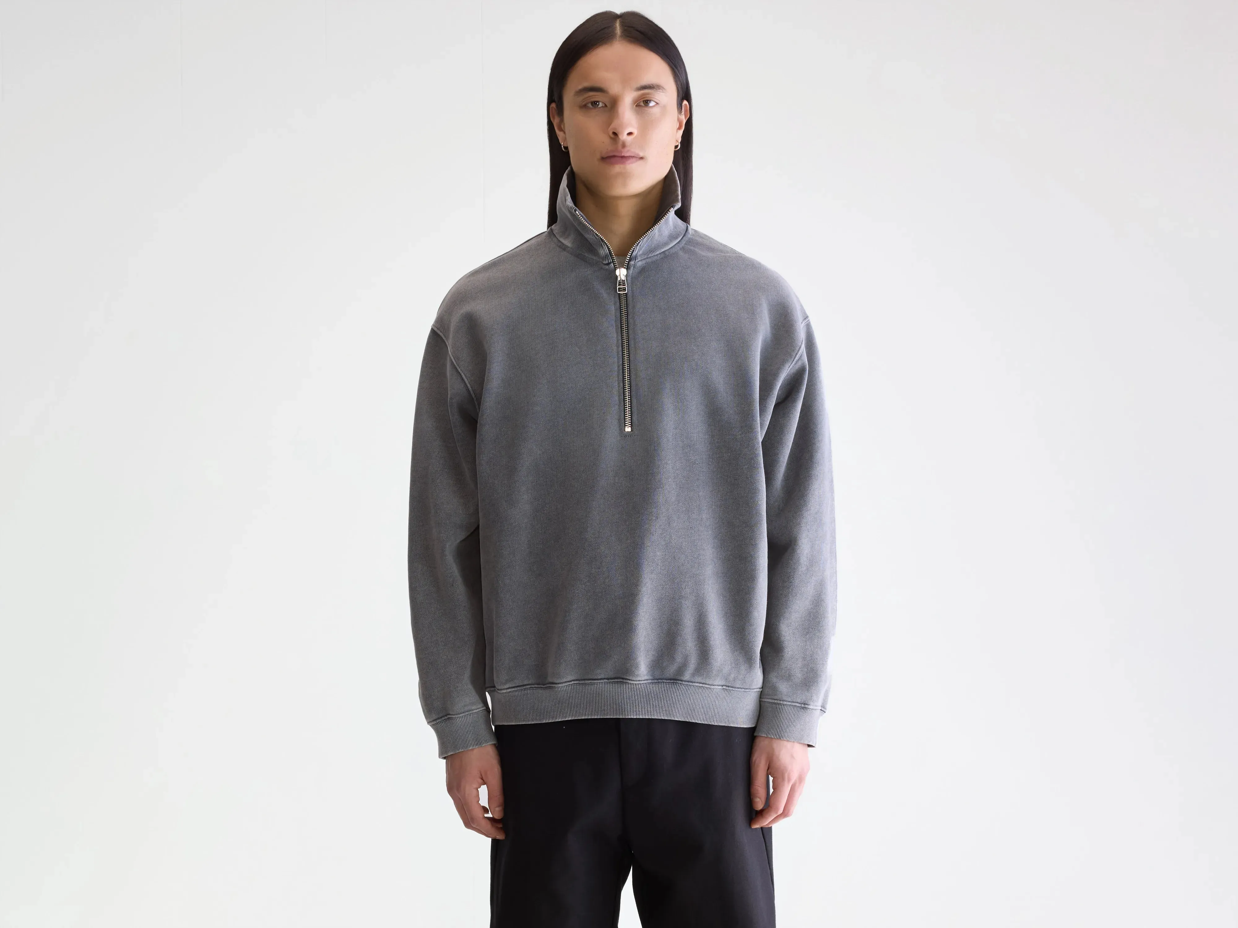 Fabro half-zip sweatshirt (252 / M / BLACK BLUE) Metallic colors product review