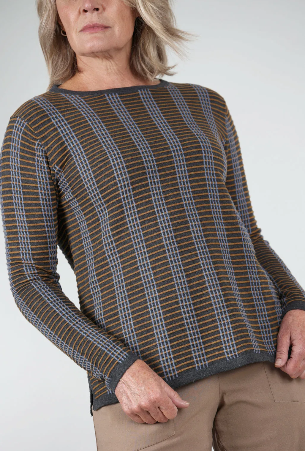 Fafa Sweater, Charcoal slim cut